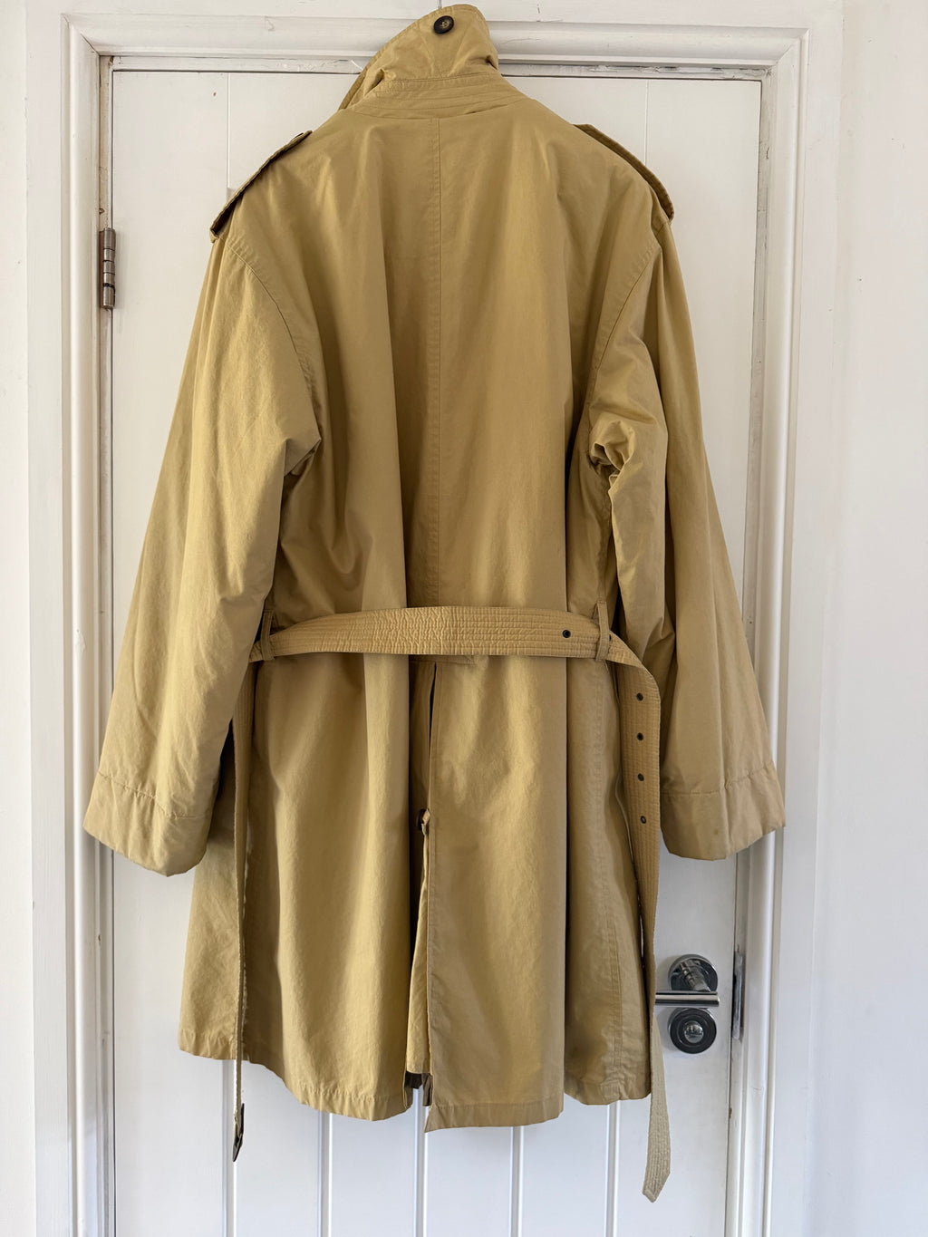 Emporio Armani 1990s Padded Belted Short Trench Pea Coat - Size M