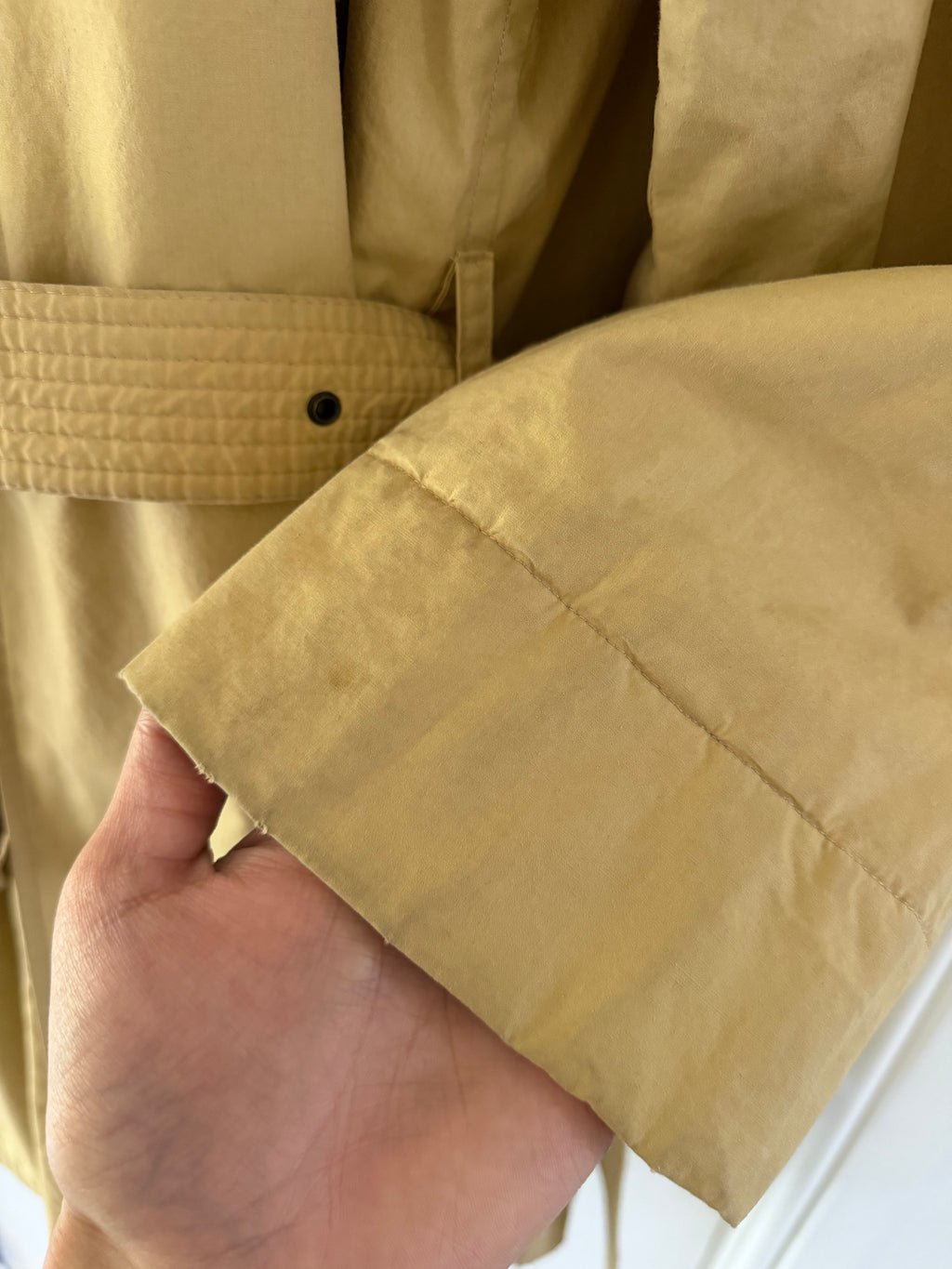 Emporio Armani 1990s Padded Belted Short Trench Pea Coat - Size M