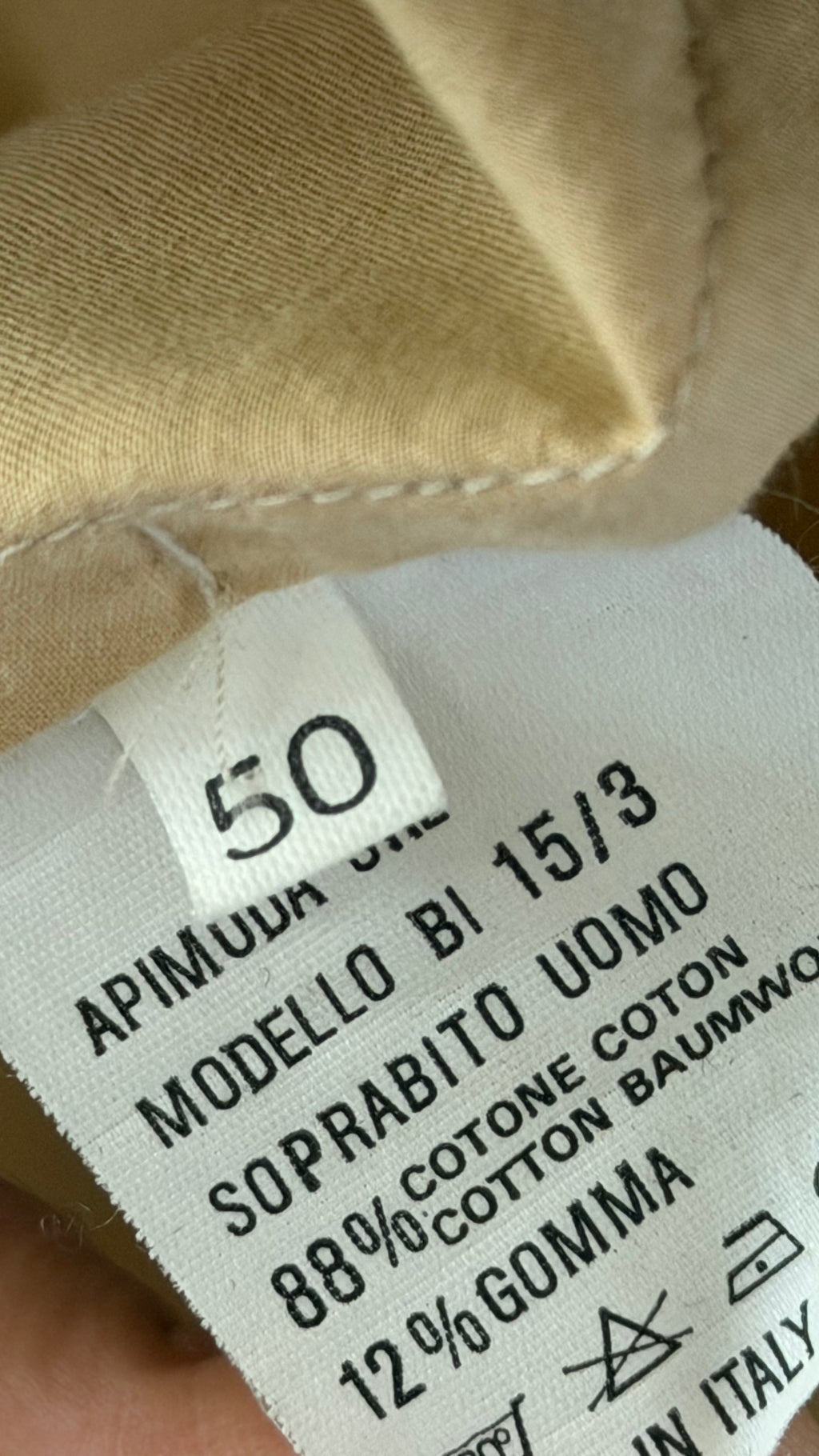 Giorgio Armani Black Label 1990s Long Cotton Belted Trench Coat Taupe Beige - Size L
