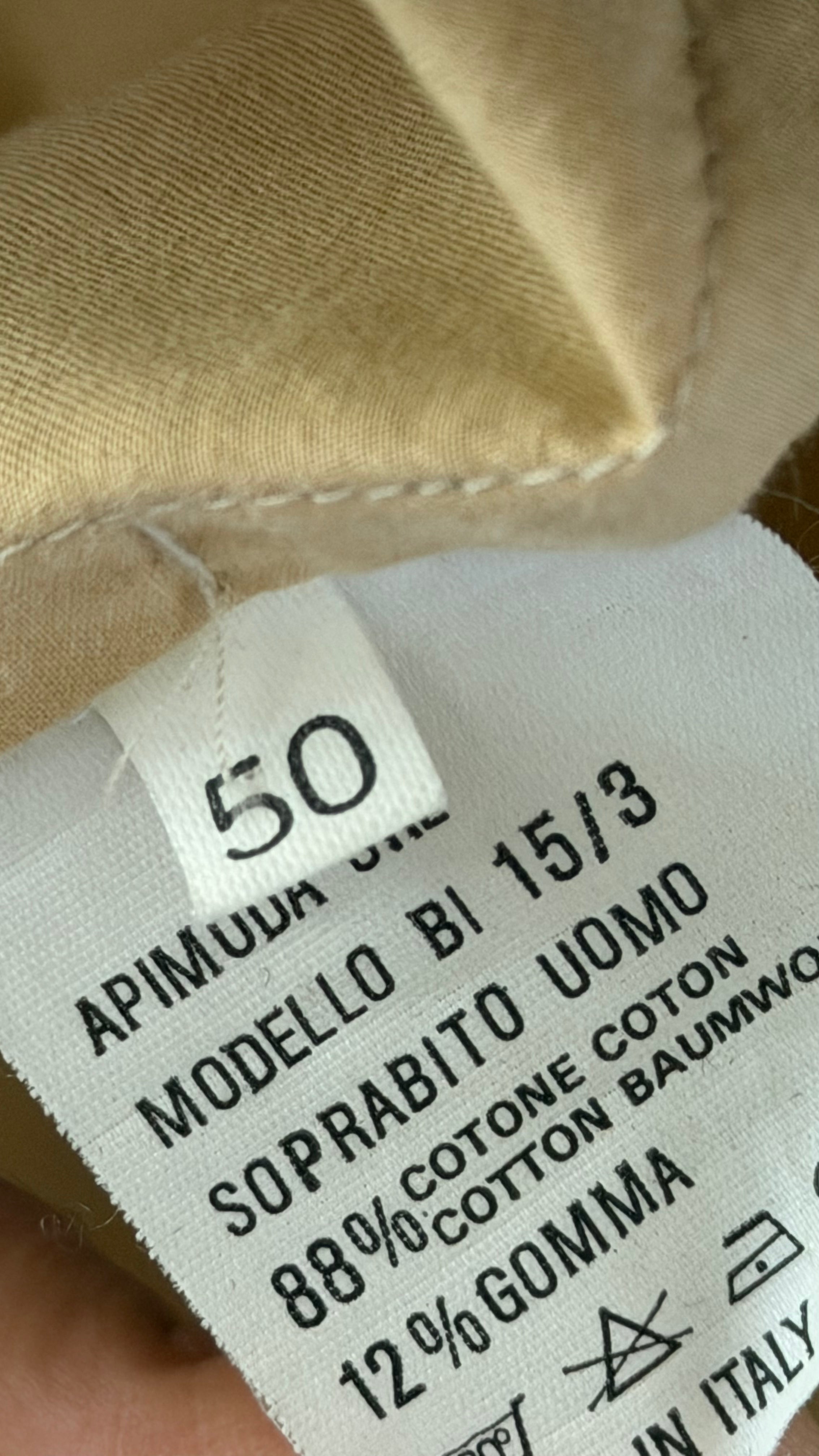 Giorgio Armani Black Label 1990s Long Cotton Belted Trench Coat Taupe Beige - Size L