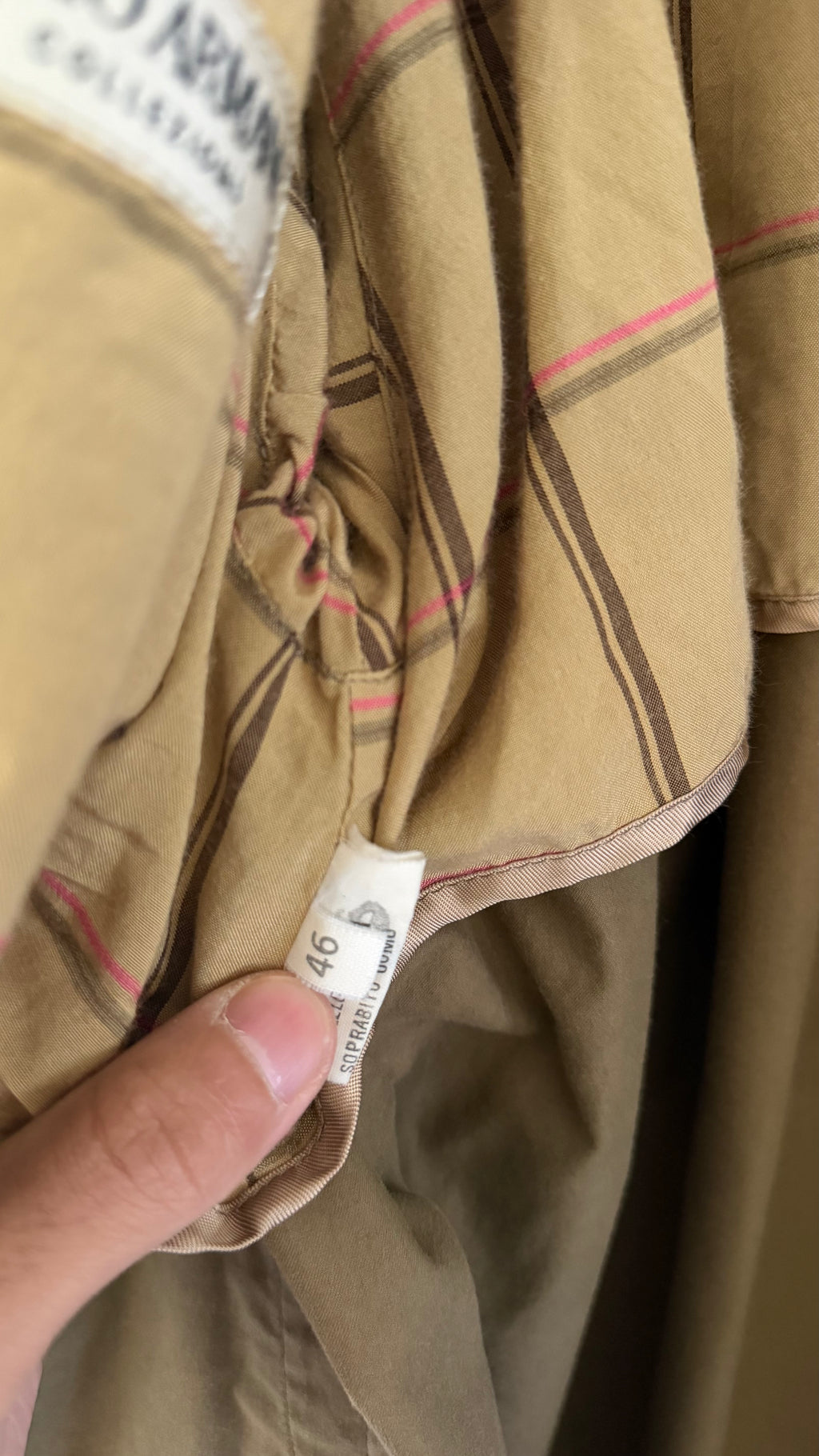 Giorgio Armani 1980s Cotton Belted Military Trench Coat Taupe Brown - Size M