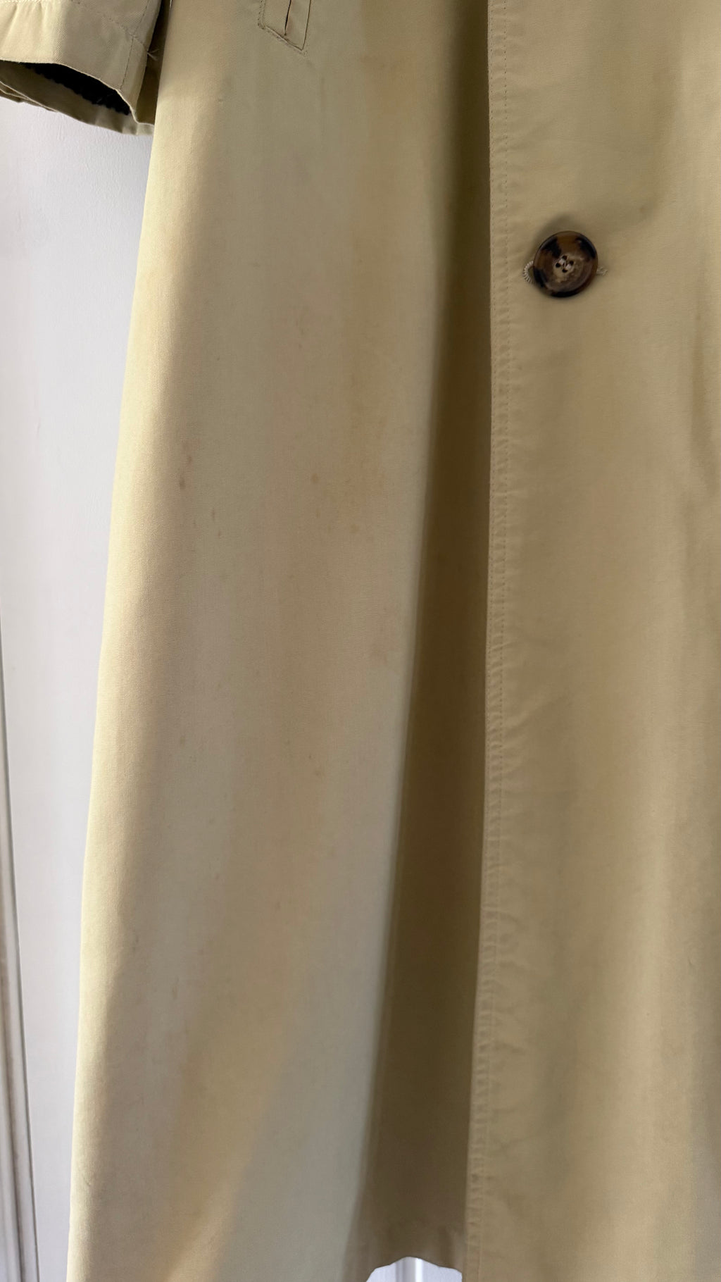 Giorgio Armani 1980s Belted Oversized Long Trench Coat Taupe Beige - Size M