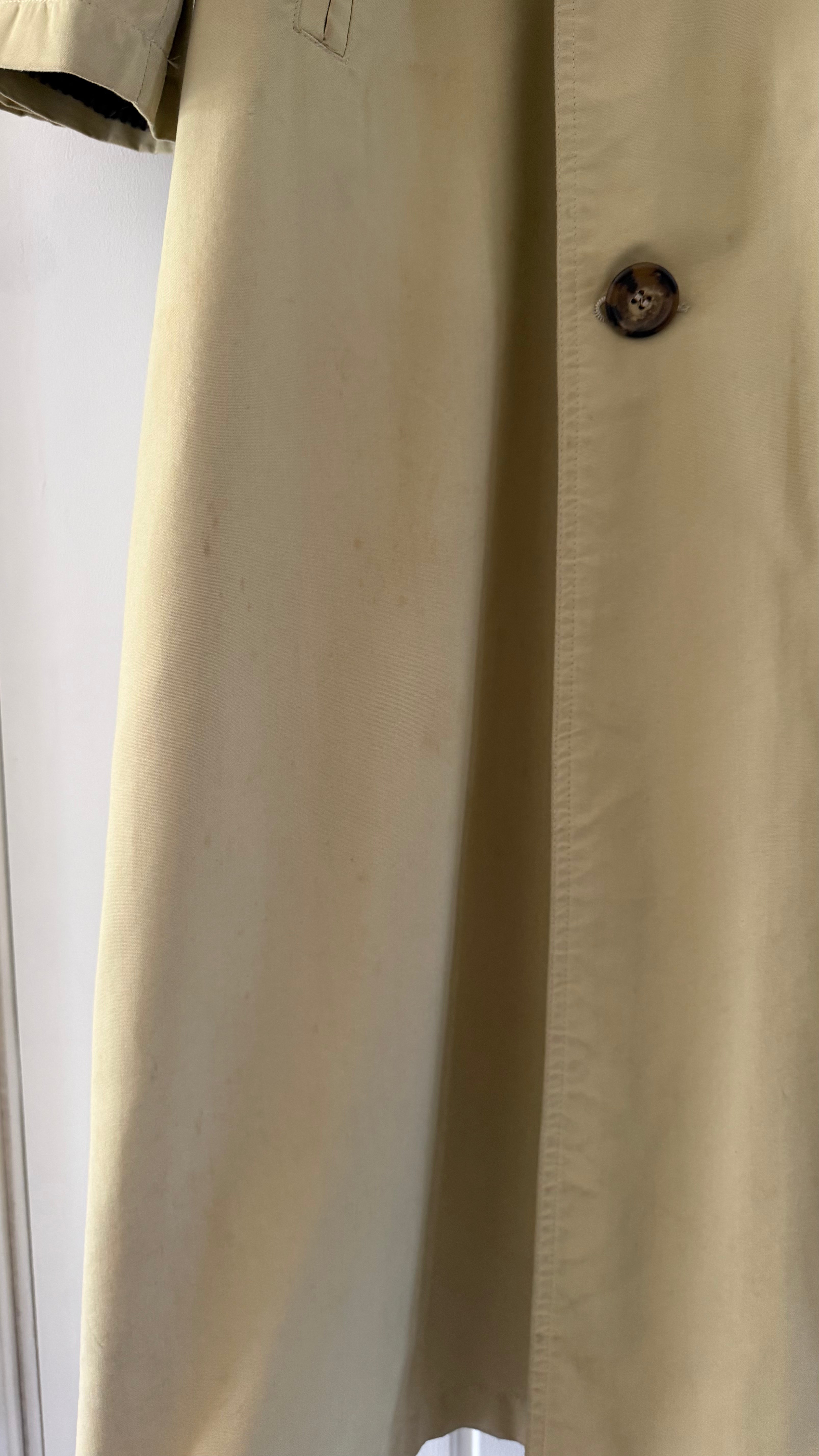 Giorgio Armani 1980s Belted Oversized Long Trench Coat Taupe Beige - Size M