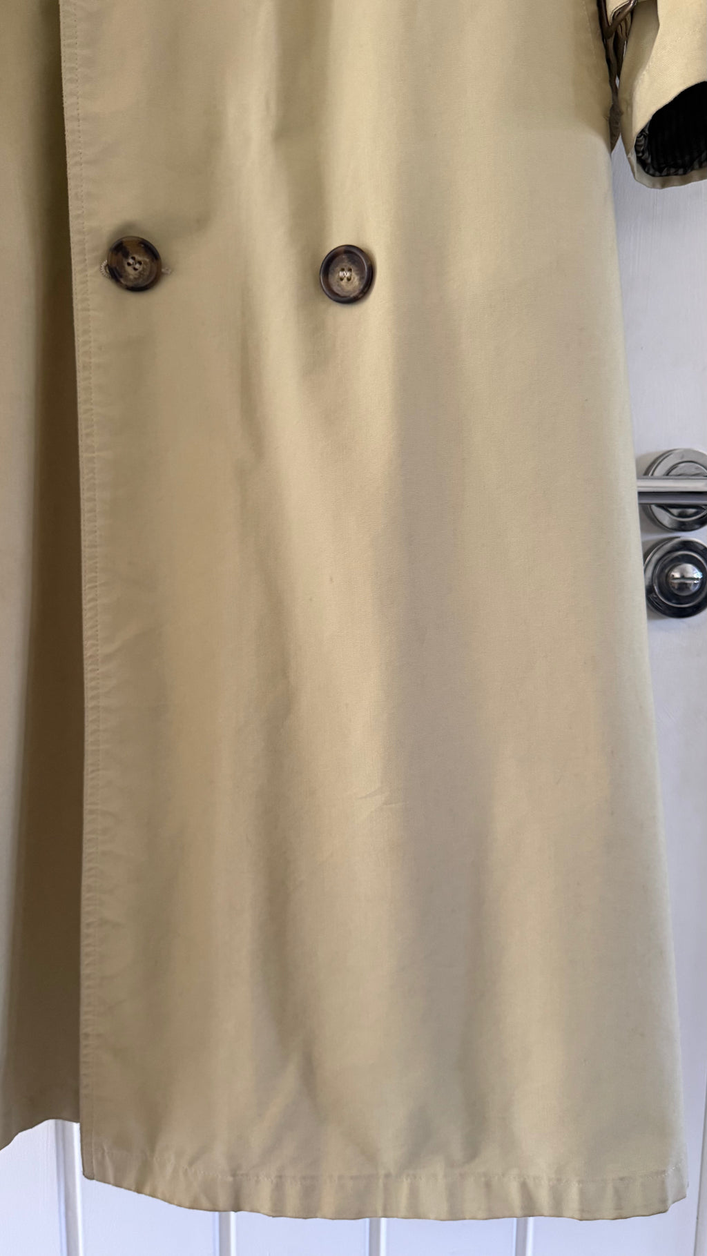 Giorgio Armani 1980s Belted Oversized Long Trench Coat Taupe Beige - Size M