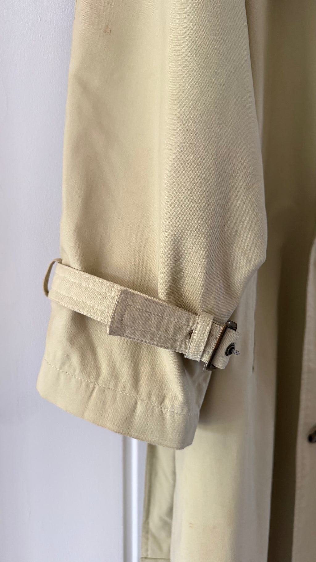 Giorgio Armani 1980s Belted Oversized Long Trench Coat Taupe Beige - Size M