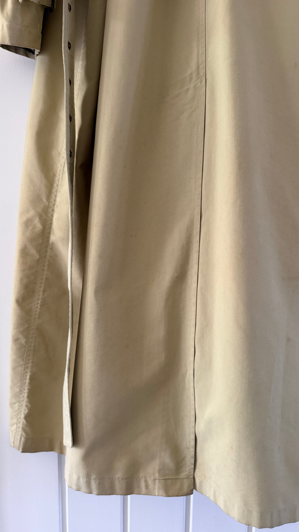 Giorgio Armani 1980s Belted Oversized Long Trench Coat Taupe Beige - Size M
