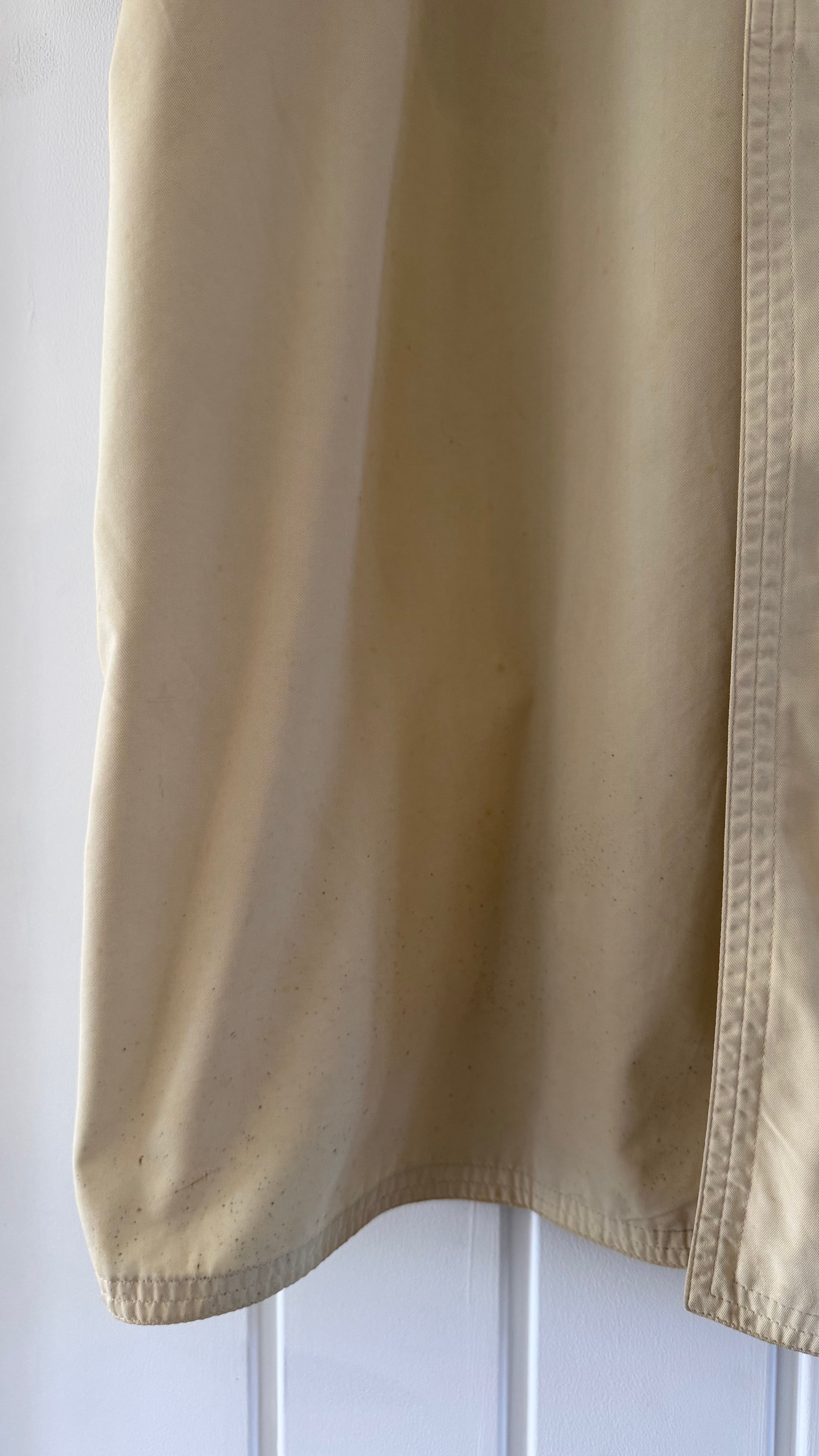 Hugo Boss 1990s Cotton Nylon Balmacaan Overcoat Beige - Size S