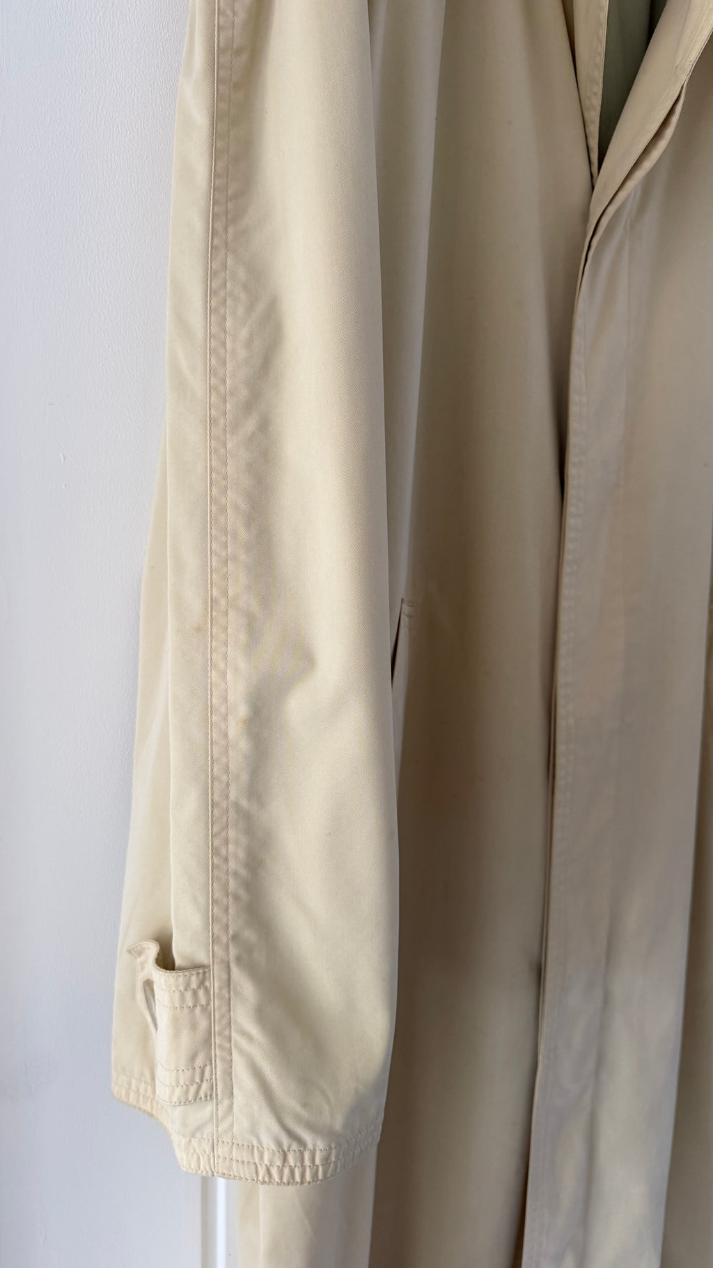 Hugo Boss 1990s Cotton Nylon Balmacaan Overcoat Beige - Size S