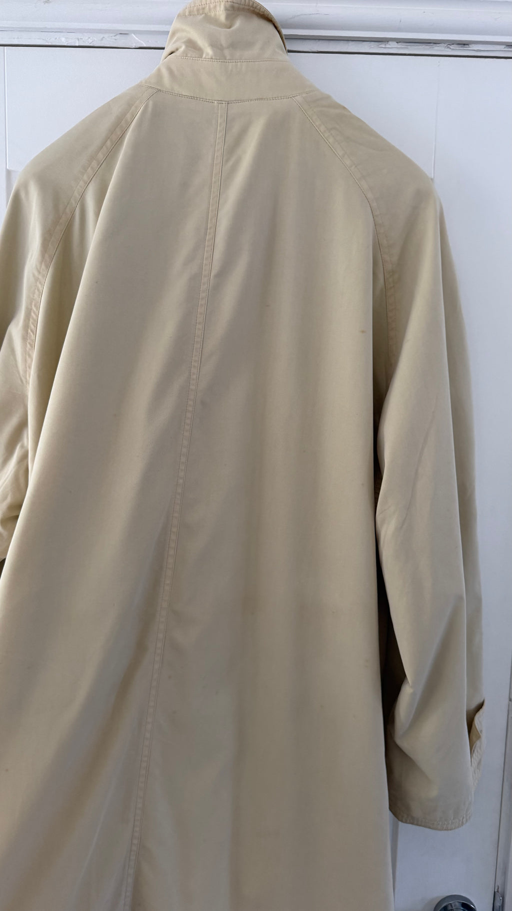 Hugo Boss 1990s Cotton Nylon Balmacaan Overcoat Beige - Size S