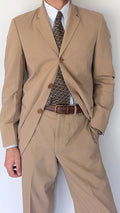 Giorgio Armani Black Label 1990s Taupe Beige 3B Cotton Suit - Size S Jacket / 30" Waist