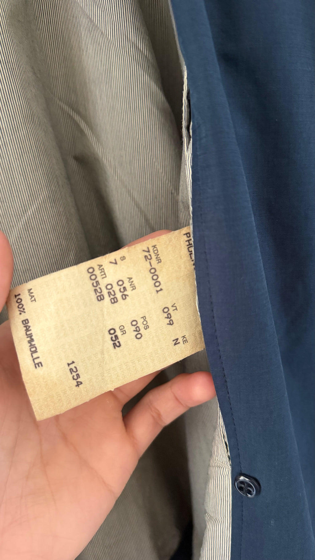 Hugo Boss 1980s Cotton Military Trench Coat Blue - Size XL