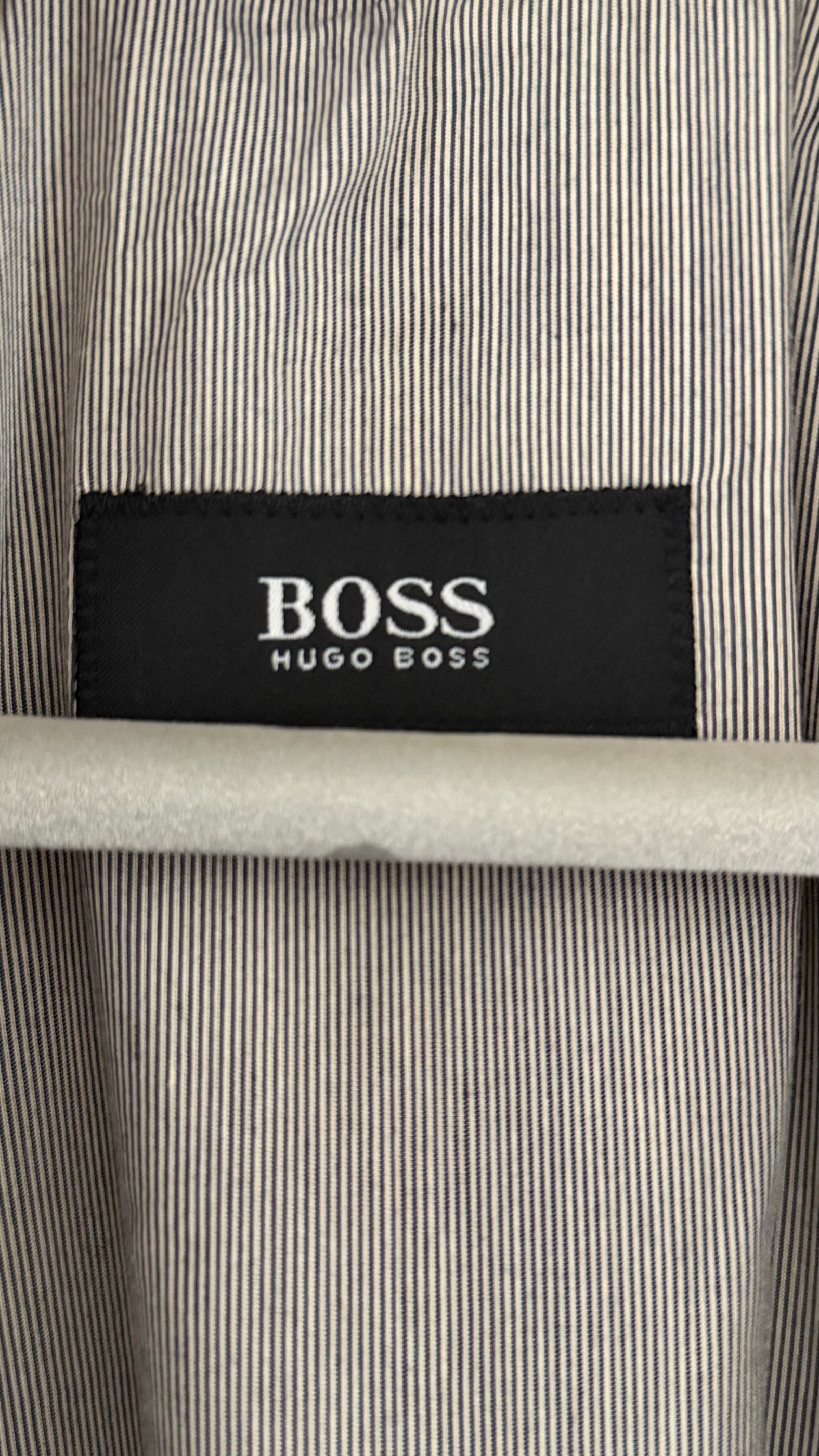 Hugo Boss 1980s Cotton Military Trench Coat Blue - Size XL