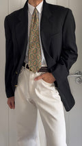 Giorgio Armani 1980s 2B Metal Button Wool Sport Jacket Blazer Black - Size XL