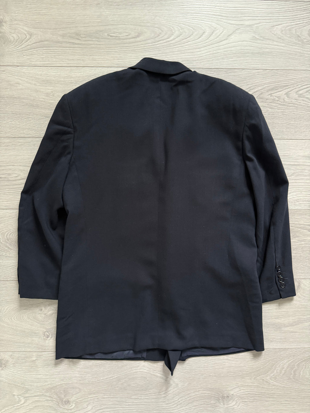 Valentino 1980s Peaked Lapel Double Breasted Wool Sports Blazer Jacket Navy - Size M