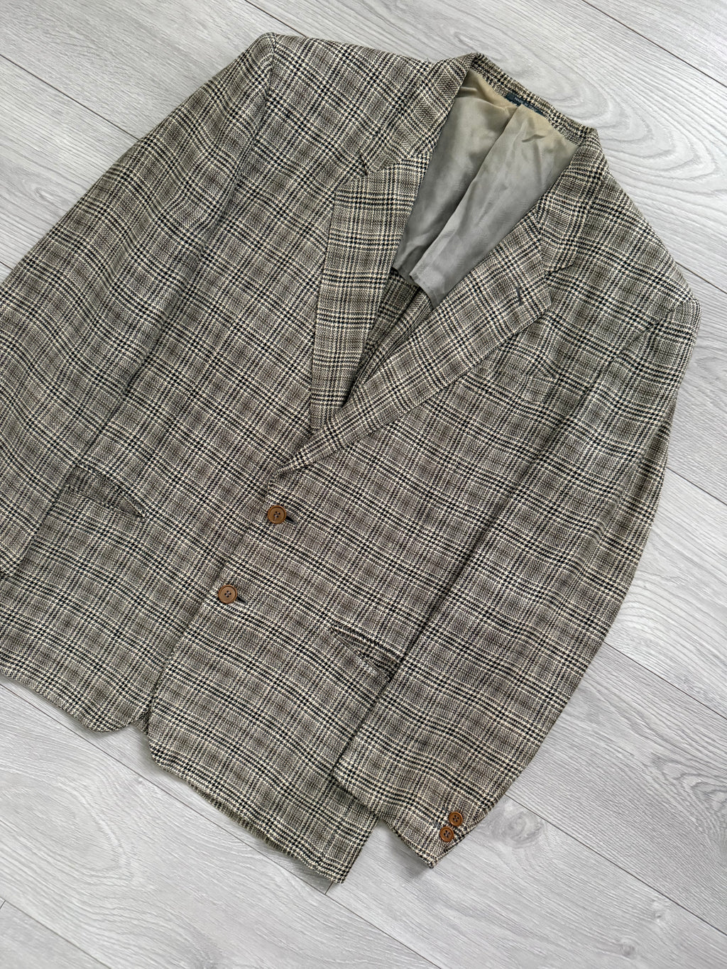 Missoni 1980s Textured Linen Check 2B Unlined Jacket - Size XL
