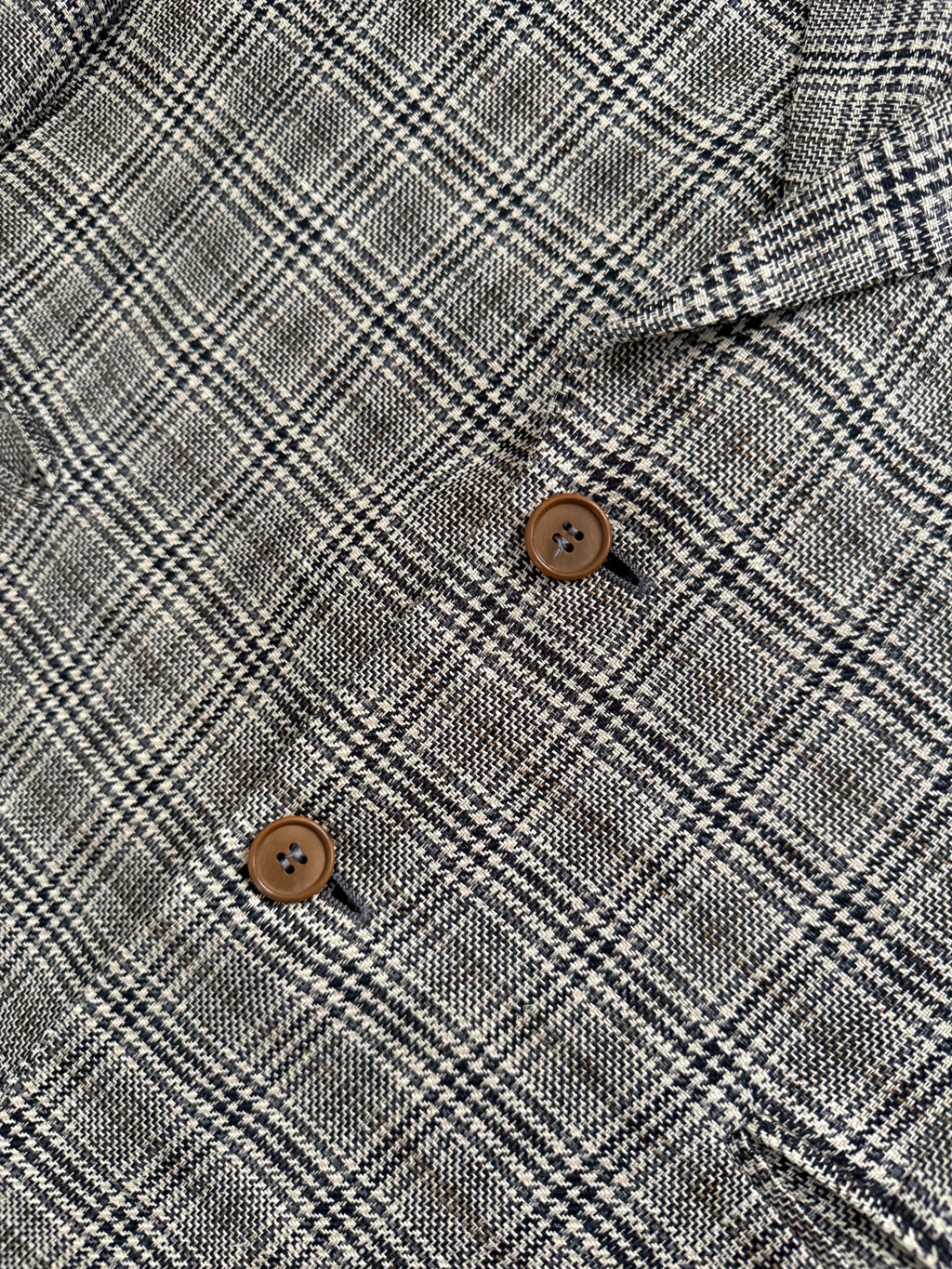 Missoni 1980s Textured Linen Check 2B Unlined Jacket - Size XL