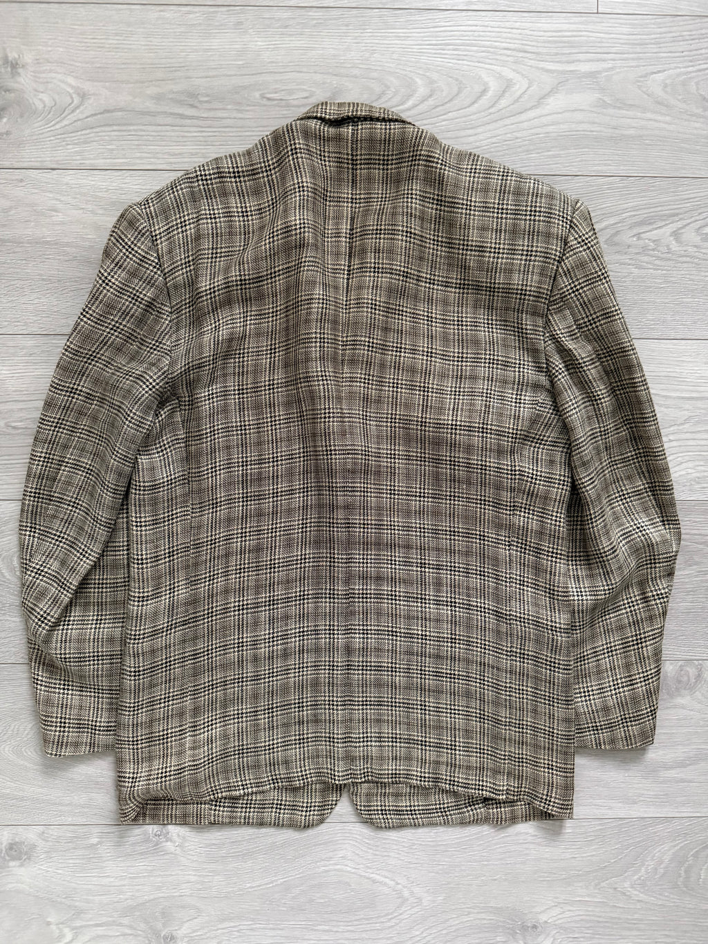 Missoni 1980s Textured Linen Check 2B Unlined Jacket - Size XL