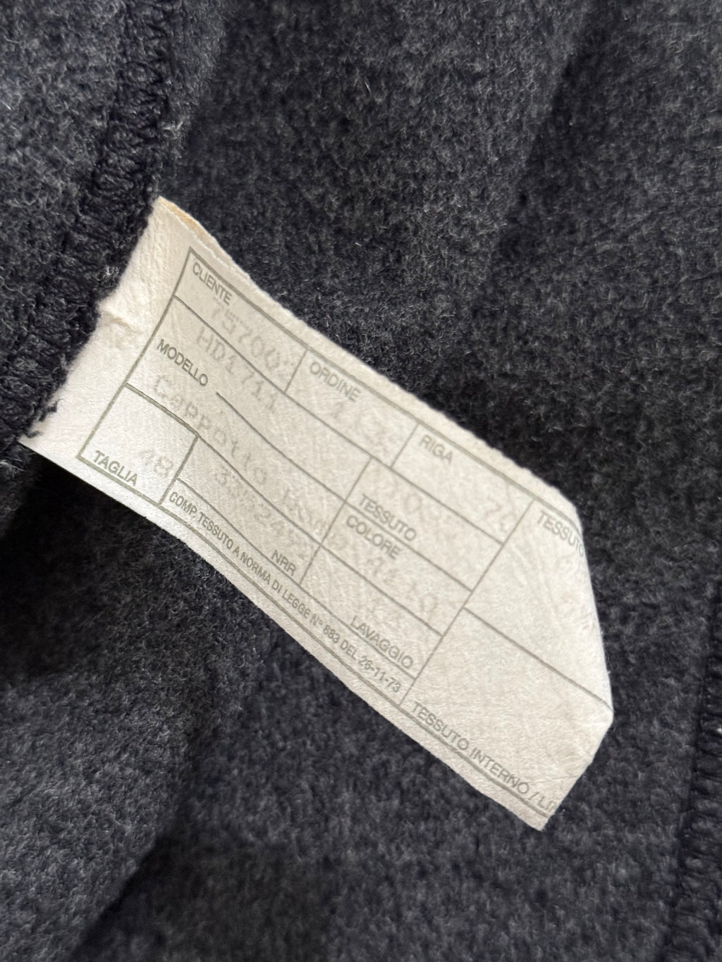 Giorgio Armani 1980s Felt Wool Snap Closure Charcoal Grey Overcoat - Size M