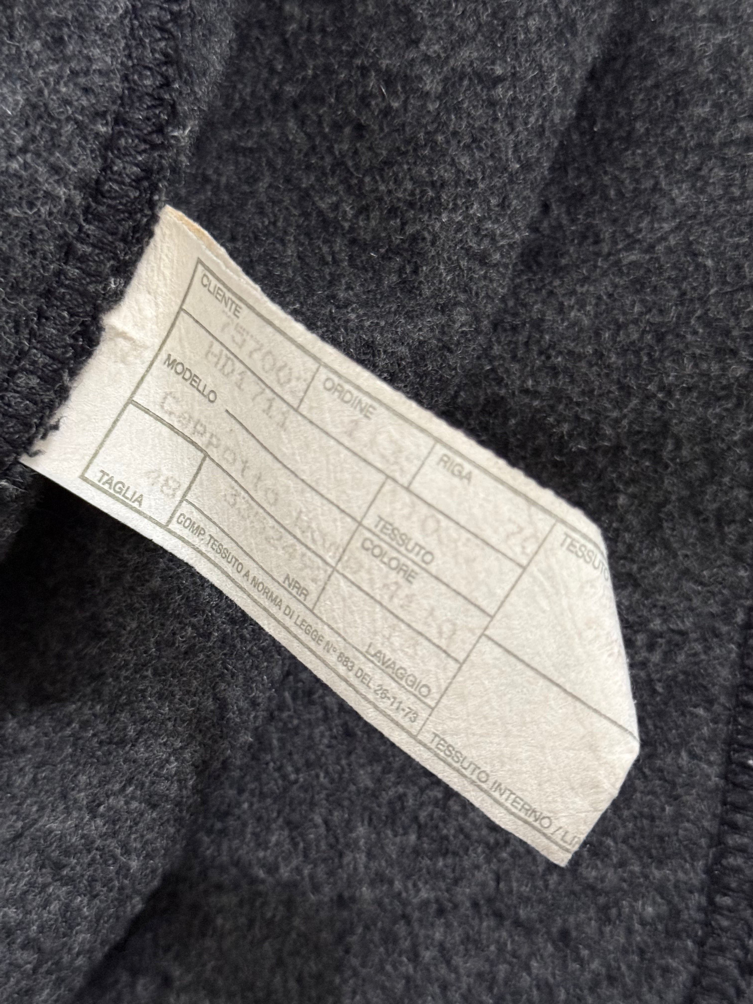 Giorgio Armani 1980s Felt Wool Snap Closure Charcoal Grey Overcoat - Size M