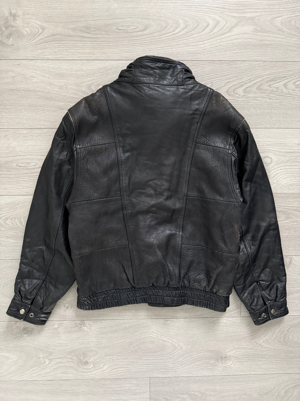 Valentino 1980s Panelled Leather Bomber Jacket - Size M