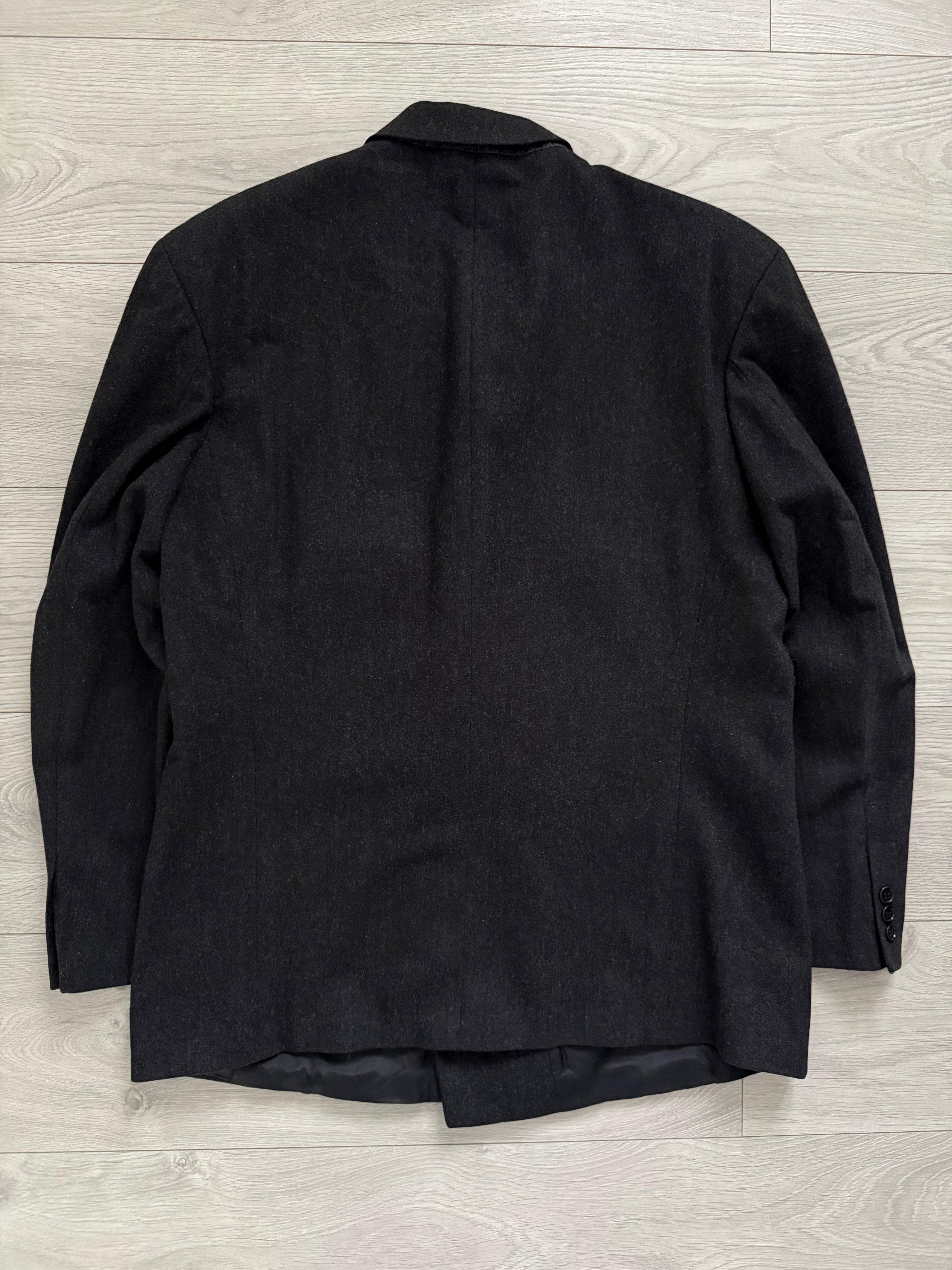 Hugo Boss 1980s 'Lawford' Peaked Lapel Double Breasted Pleated Wool Suit Grey - Size XL Jacket / 34" Waist