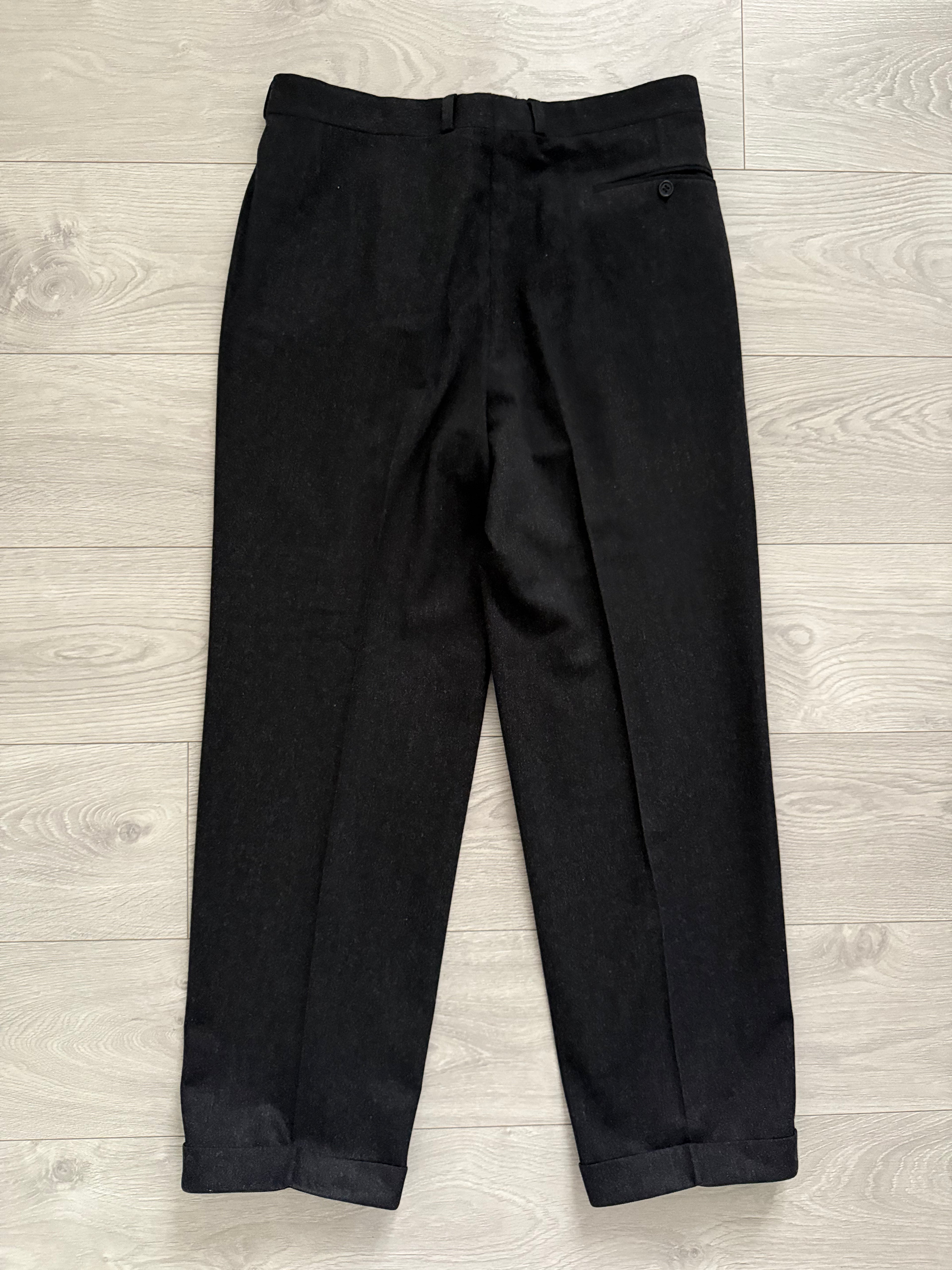 Hugo Boss 1980s 'Lawford' Peaked Lapel Double Breasted Pleated Wool Suit Grey - Size XL Jacket / 34" Waist