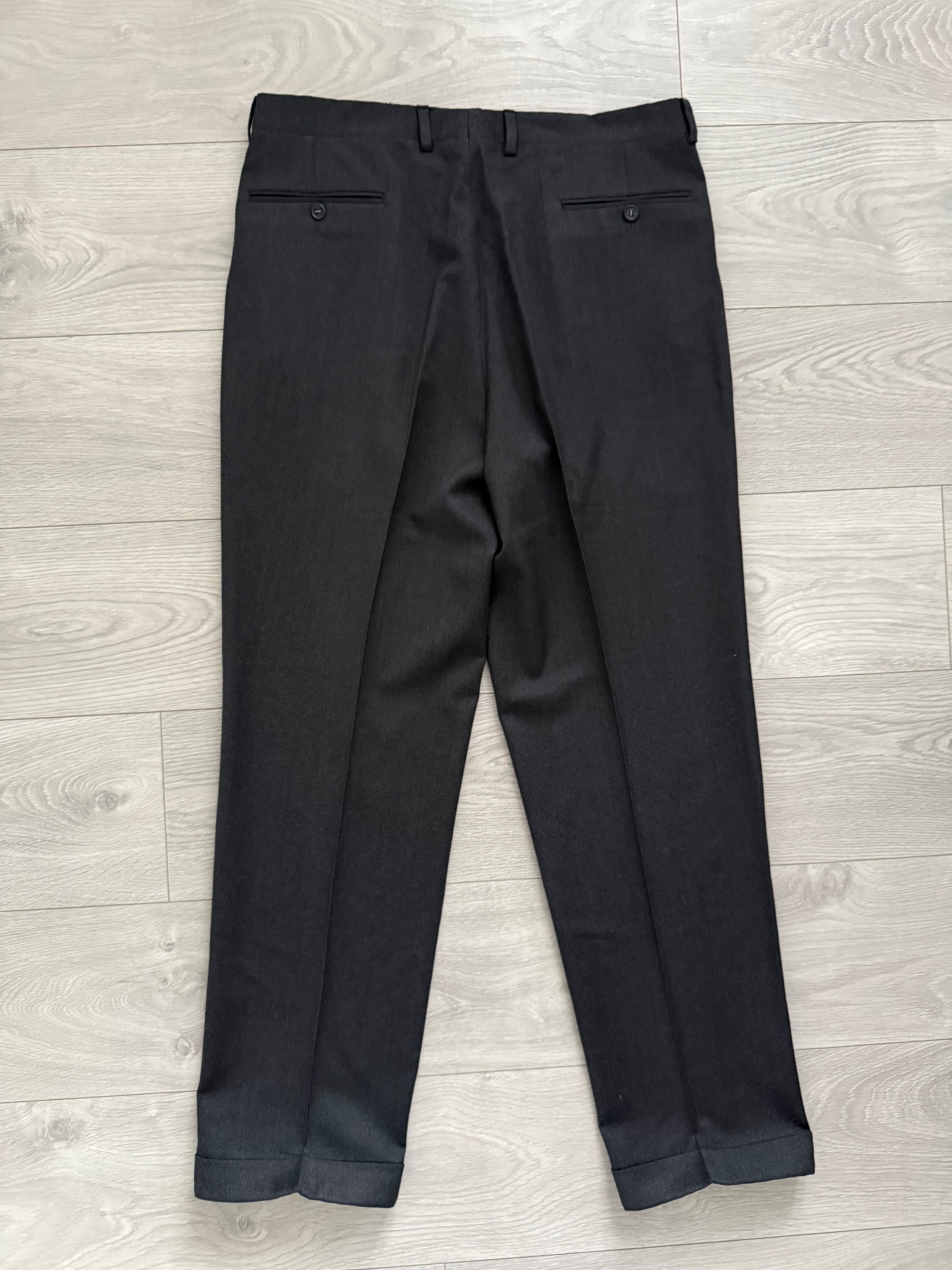 Valentino 1980s Peaked Lapel Double Breasted Pleated Wool Suit Grey - Size XL Jacket / 35" Waist