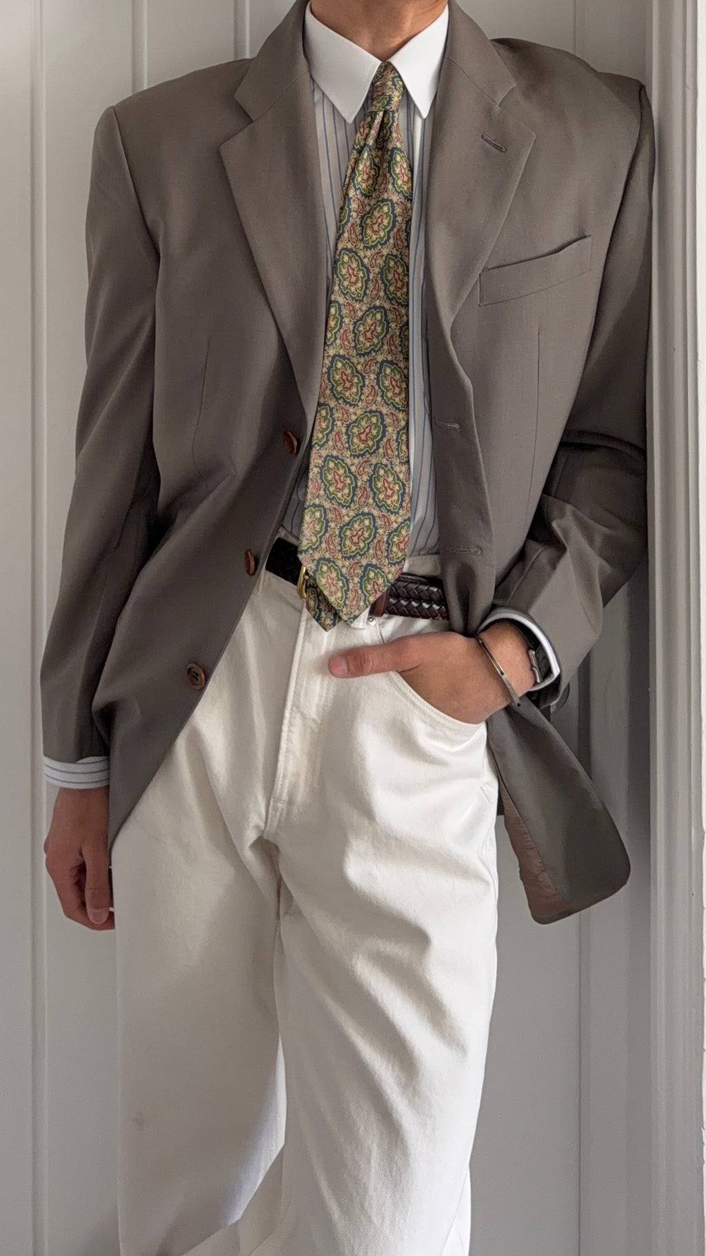 Armani 1990s 3B Wool Sport Jacket Blazer Mushroom Taupe - Size L