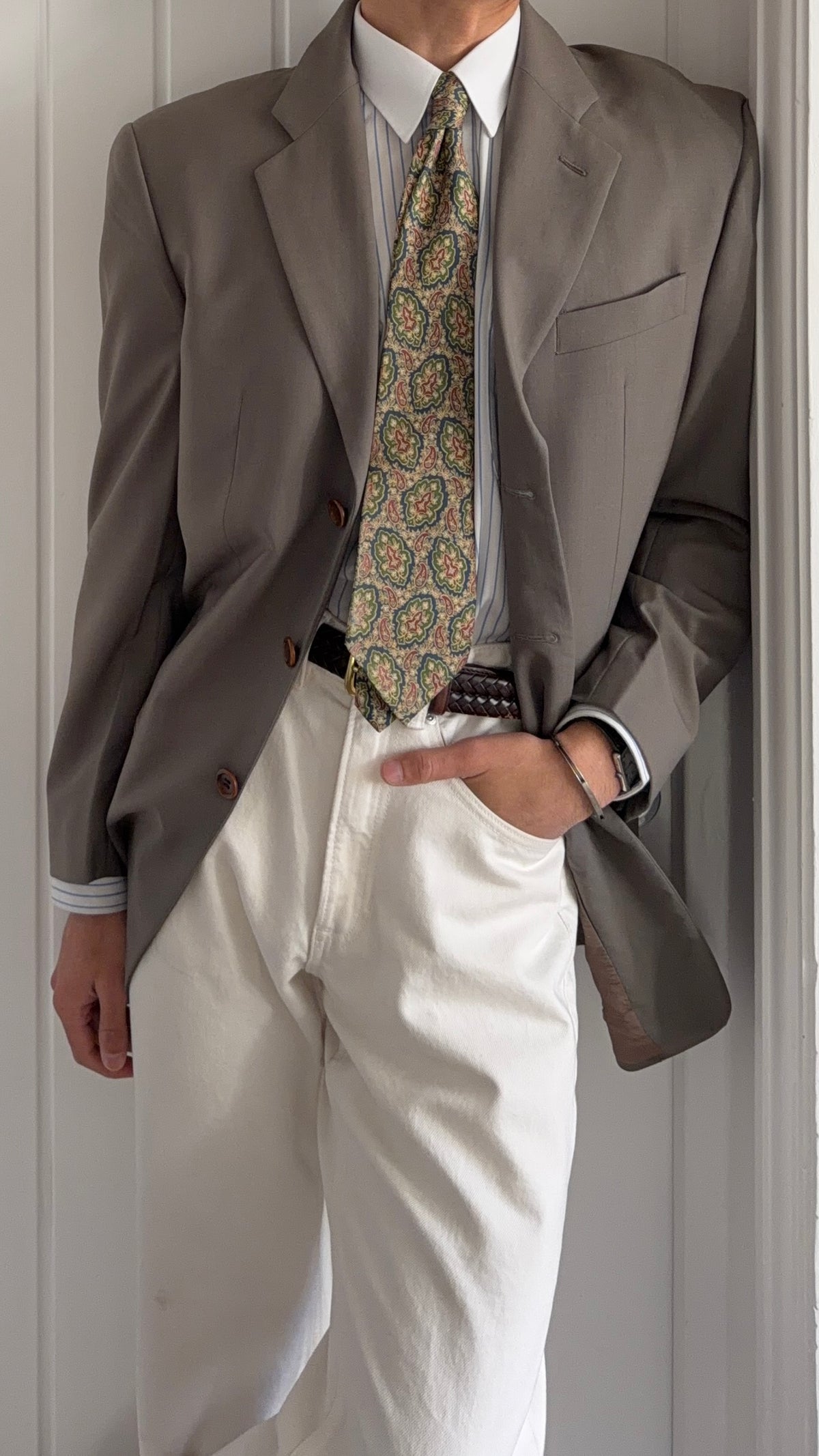 Armani 1990s 3B Wool Sport Jacket Blazer Mushroom Taupe - Size L