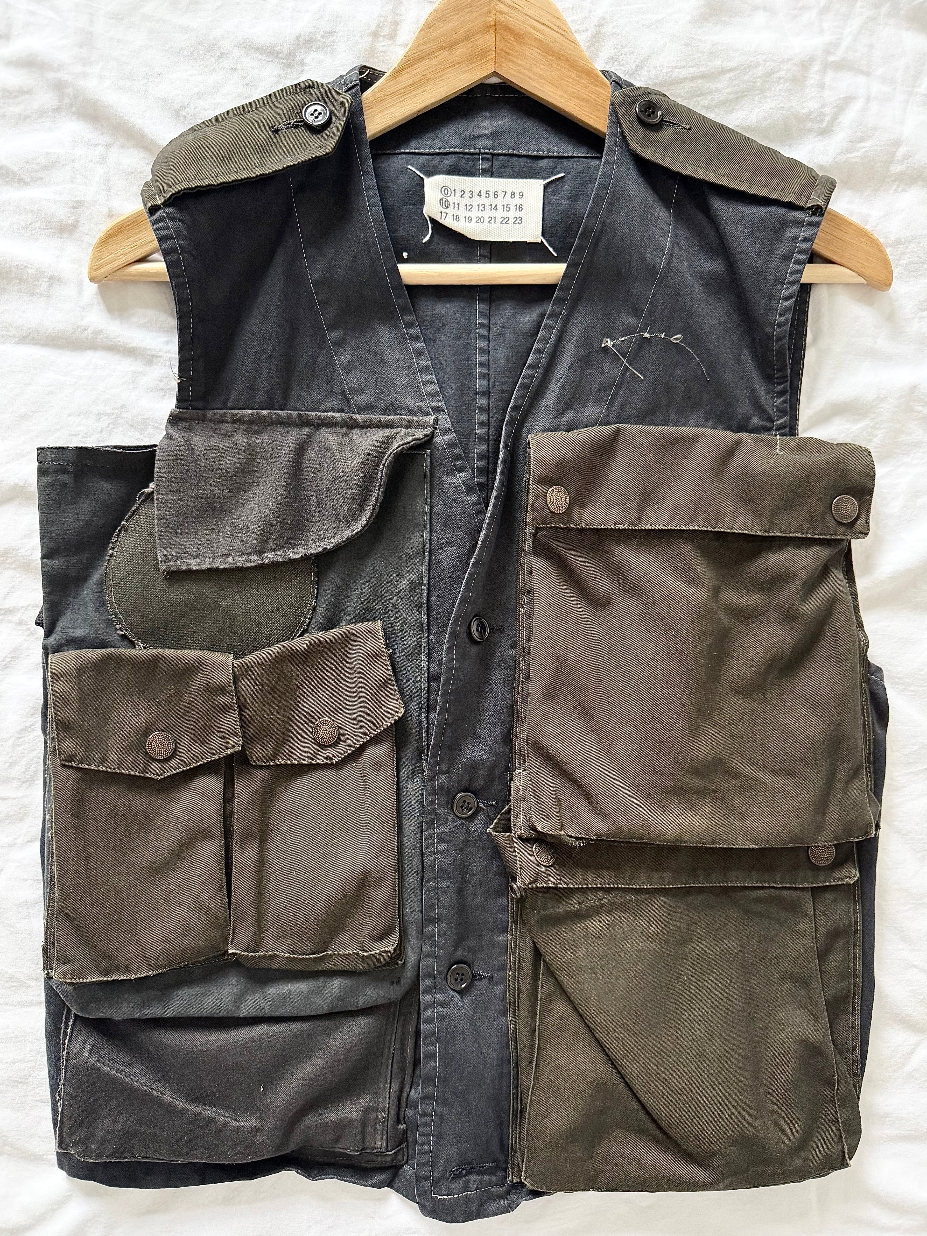 Maison Martin Margiela SS2001 Artisanal Line (0)(10) Reconstructed 3D Cargo Pocket Vest - Size M