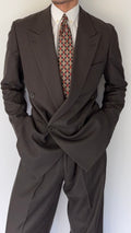 Emporio Armani 1980s Peaked Lapel Double Breasted Wool Suit - Size S Jacket / 31" Waist