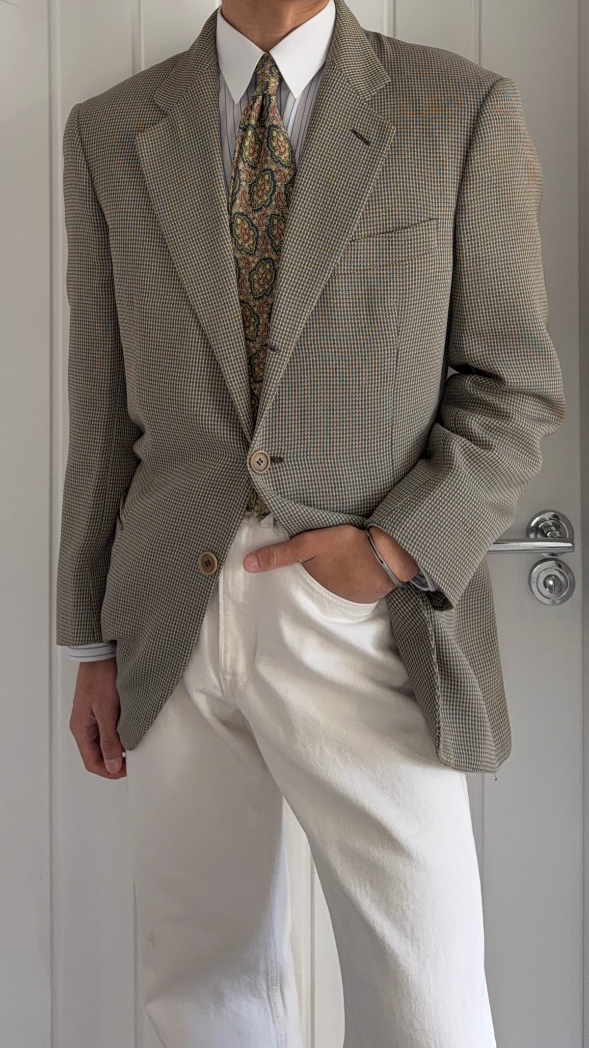 Giorgio Armani Black Label 1998 Rolled 3B Textured Cotton Rayon Sport Jacket Blazer  - Size M