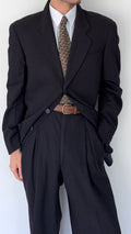 Giorgio Armani 1980s 3B Triple-Pleated Draped Wool Suit Navy Blue - Size M Jacket / 32" Waist