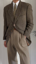 Giorgio Armani 1980s 3B Textured Wool Brown Sport Jacket Blazer  - Size L