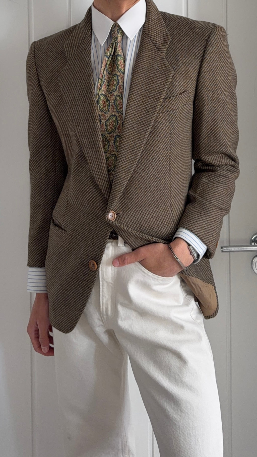 Giorgio Armani 1970s 2B Textured Twill Sport Jacket Blazer  - Size XS