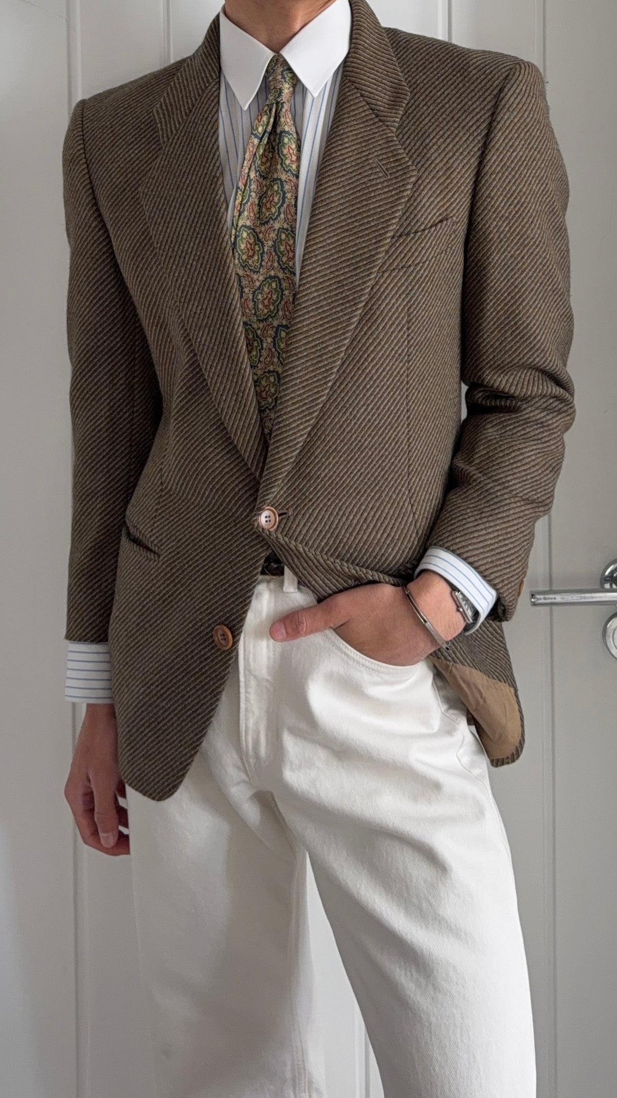 Giorgio Armani 1970s 2B Textured Twill Sport Jacket Blazer  - Size XS