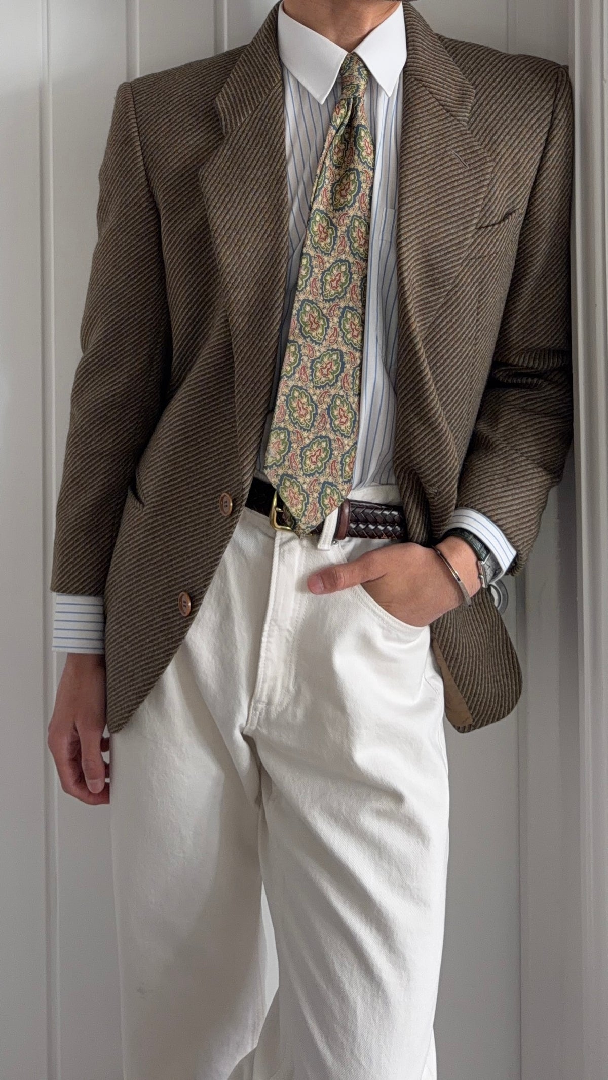 Giorgio Armani 1970s 2B Textured Twill Sport Jacket Blazer  - Size XS