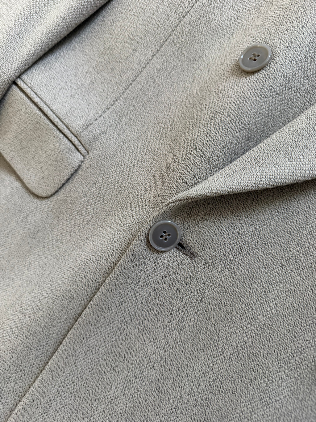 Dior 1980s Peaked Lapel Double Breasted Mushroom Taupe Sport Blazer Jacket - Size XXL