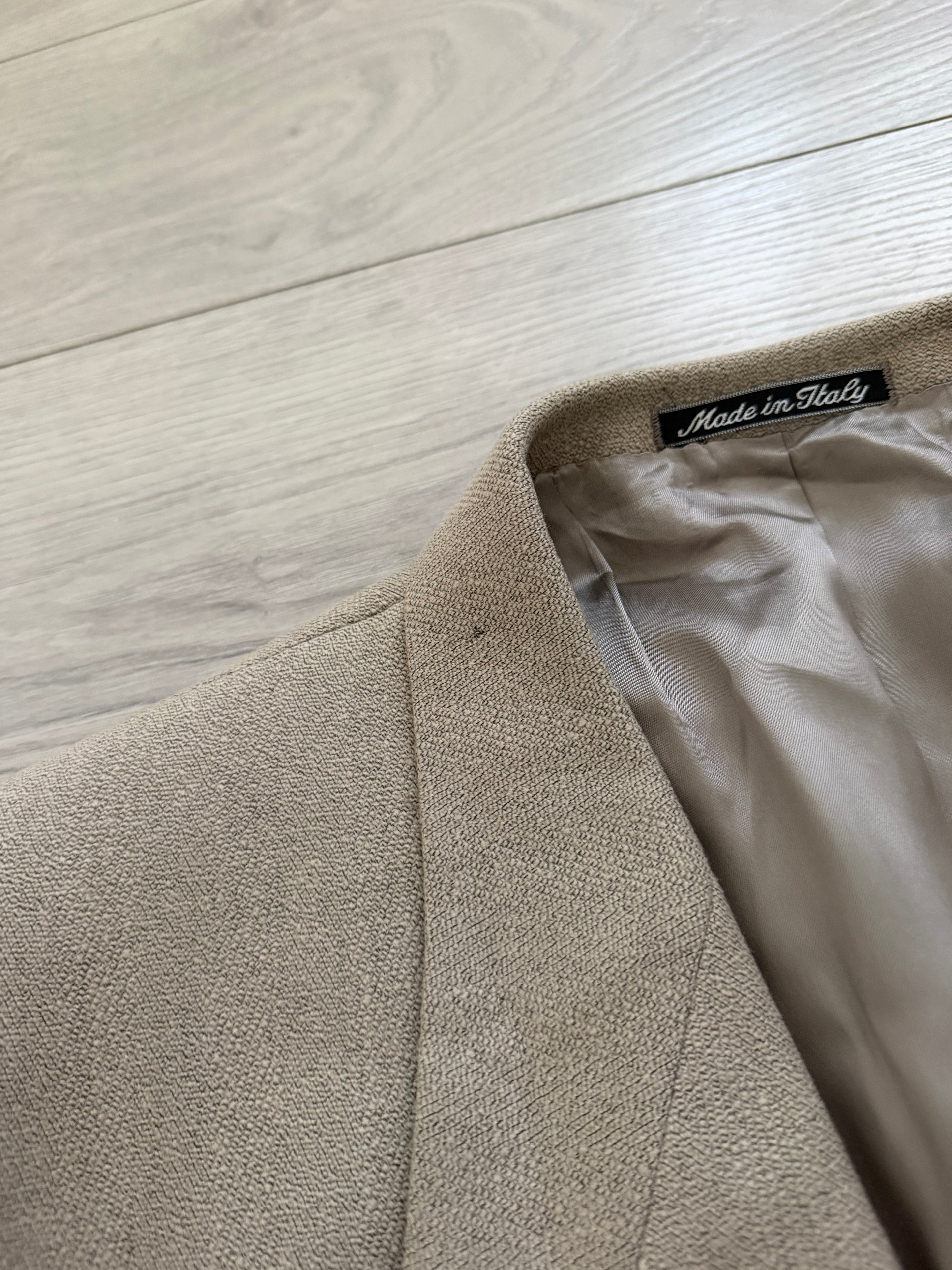 Dior 1980s Peaked Lapel Double Breasted Mushroom Taupe Sport Blazer Jacket - Size XXL