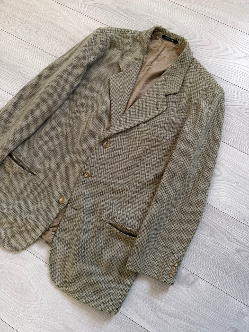 Emporio Armani 1990s 3B Wool Sport Jacket Blazer Taupe Green  - Size M