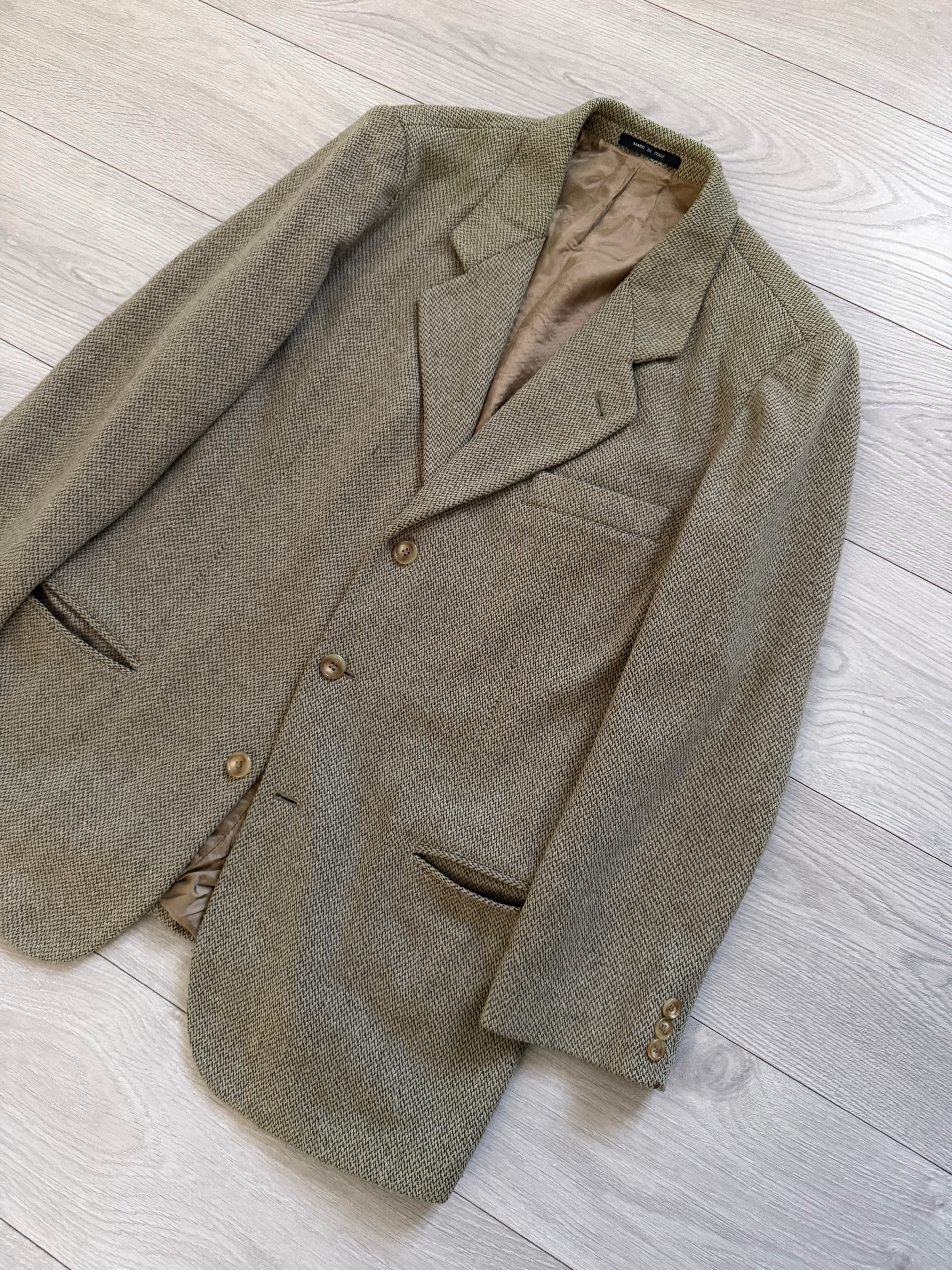 Emporio Armani 1990s 3B Wool Sport Jacket Blazer Taupe Green  - Size M