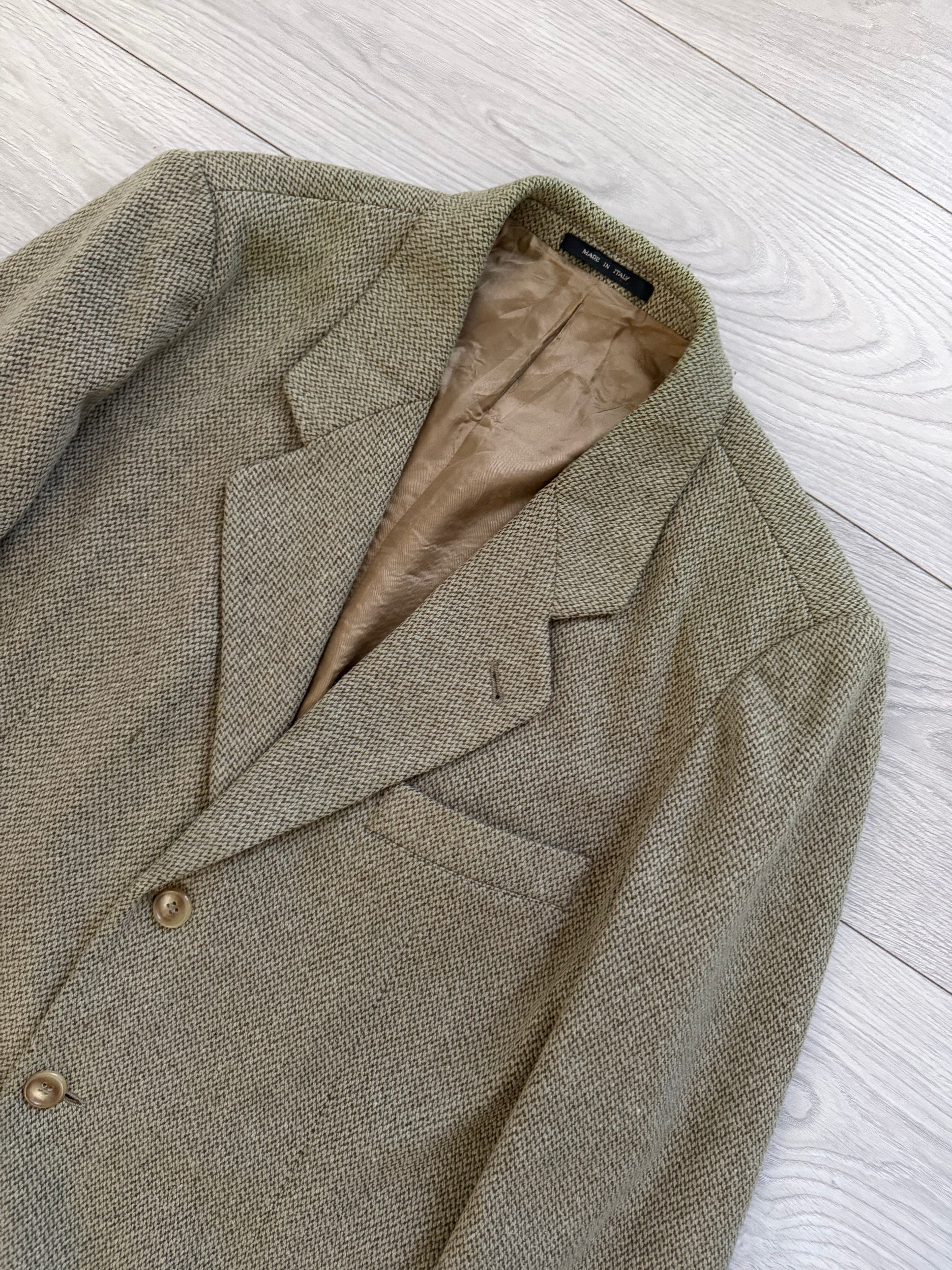 Emporio Armani 1990s 3B Wool Sport Jacket Blazer Taupe Green  - Size M