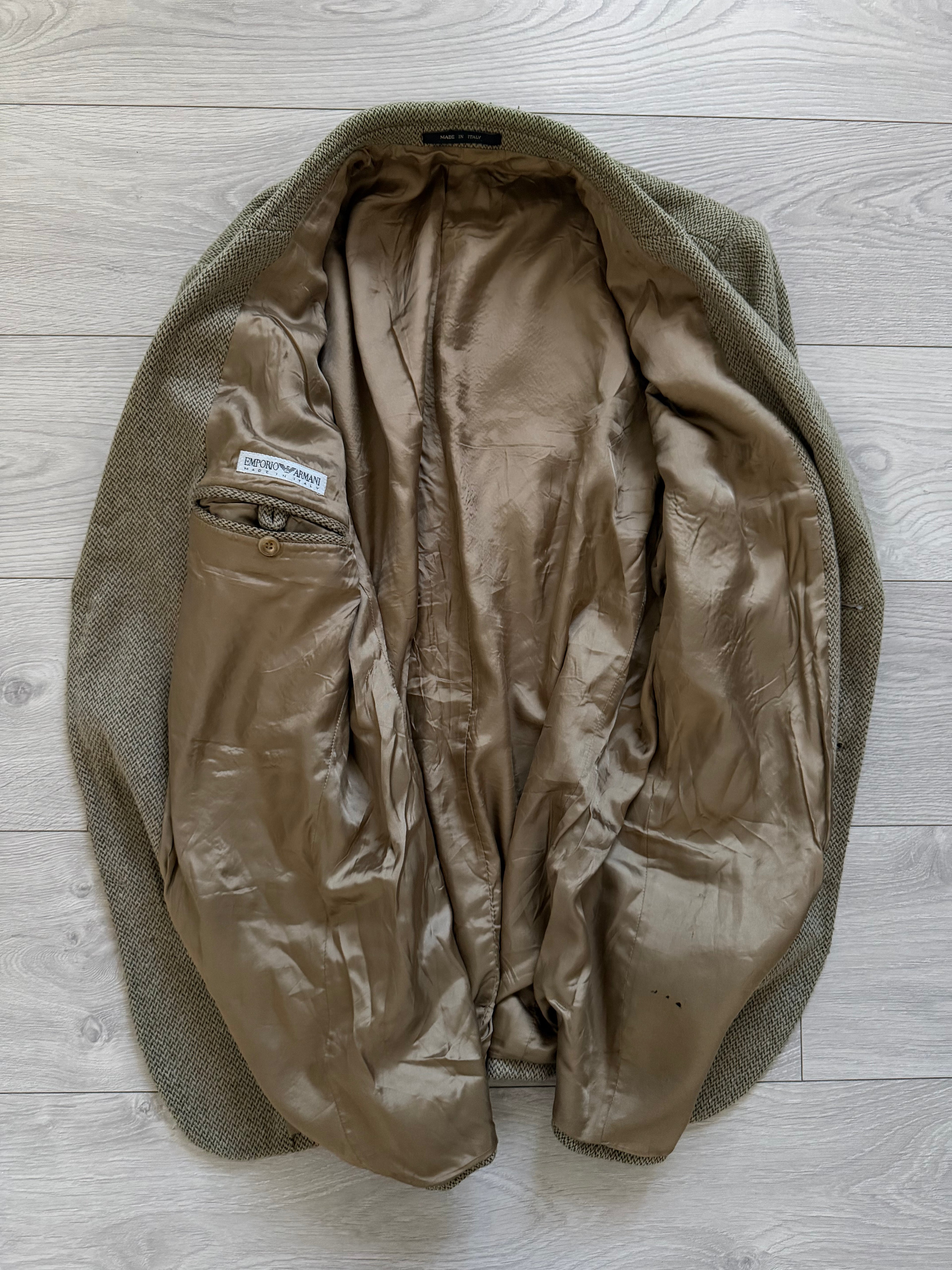 Emporio Armani 1990s 3B Wool Sport Jacket Blazer Taupe Green  - Size M