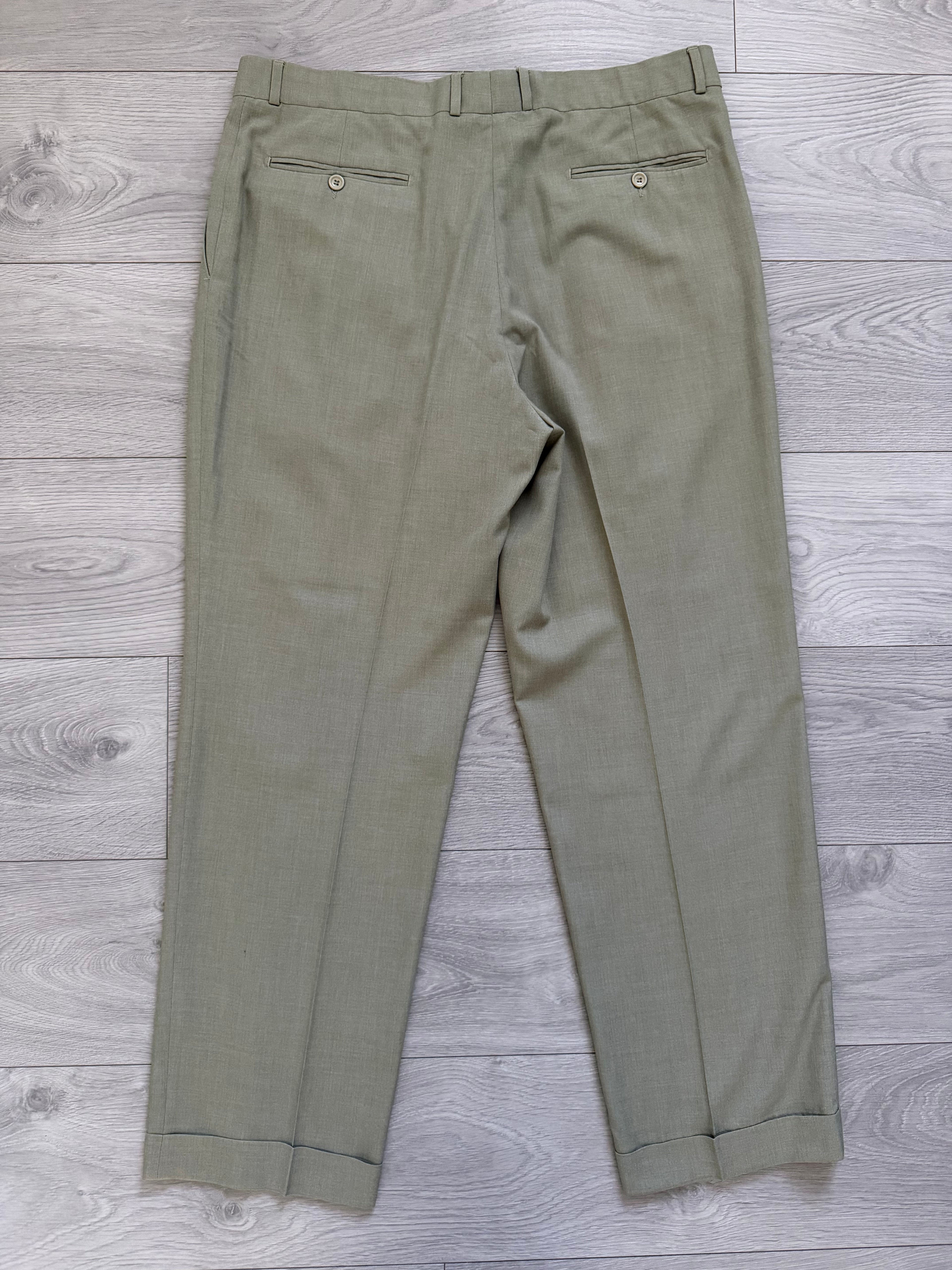 Giorgio Armani Black Label 1990s Pleated Wool Pants - Size 38" Waist