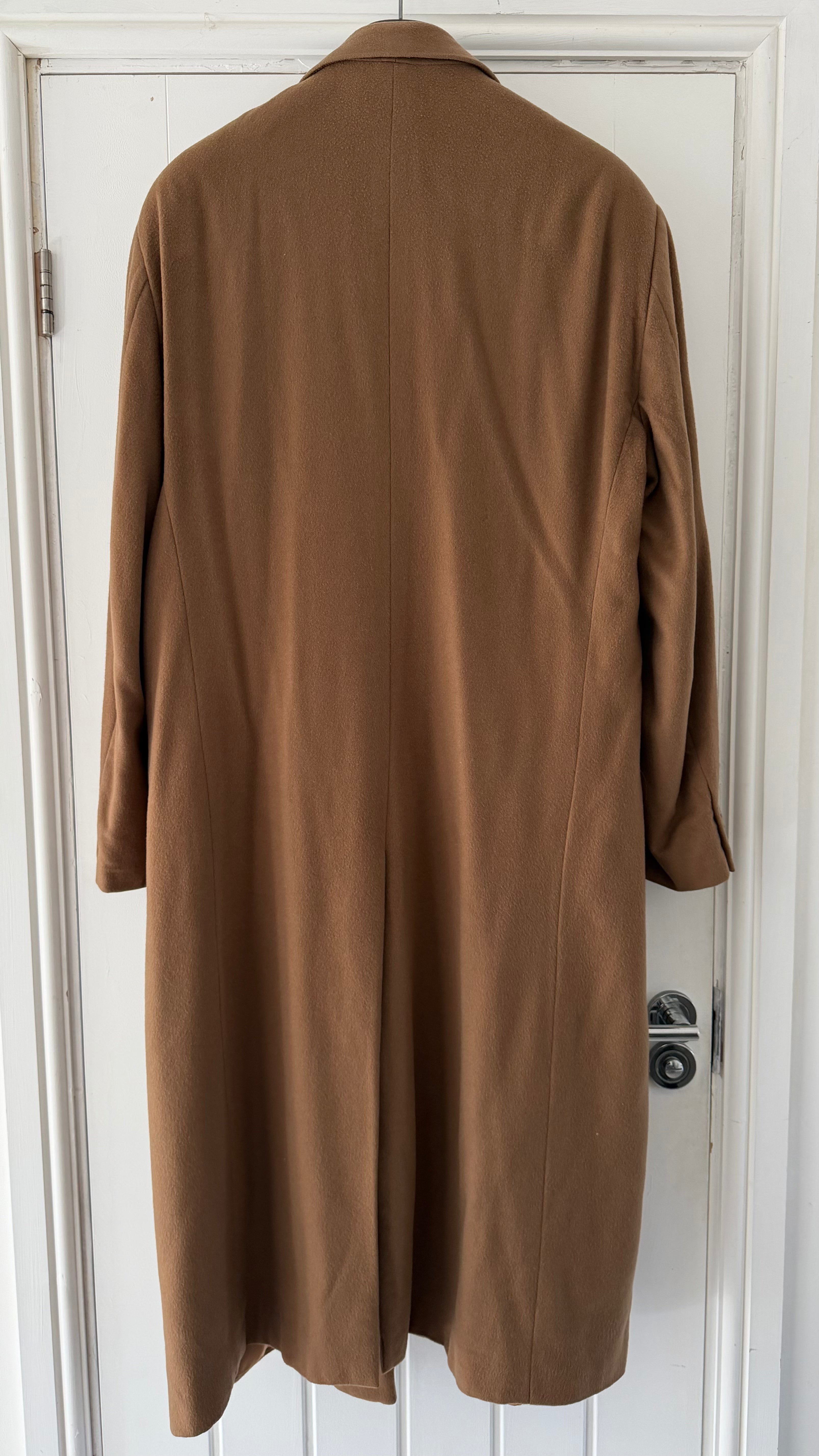 Giorgio Armani Black Label 1994 Cashmere Camel Brown Long Coat  - Size XL