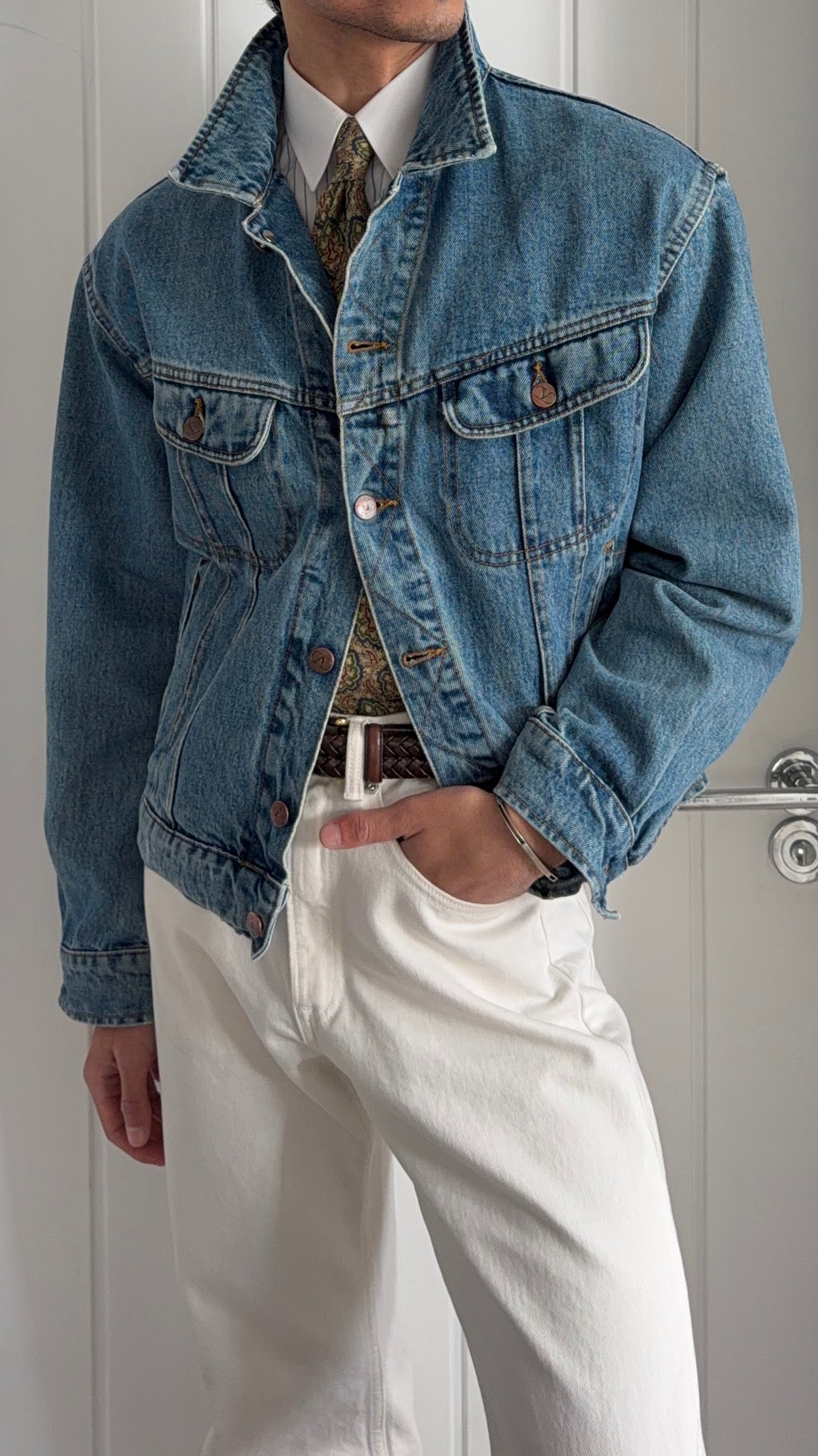 Valentino 1980s Denim Trucker Jacket - Size L