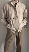1990s Vintage Pleat Flap Cotton Swing Jacket - Size M