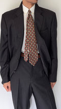 Armani 1990s 3B Pinstriped Wool Suit Charcoal Grey - Size XXL Jacket / 40" Waist