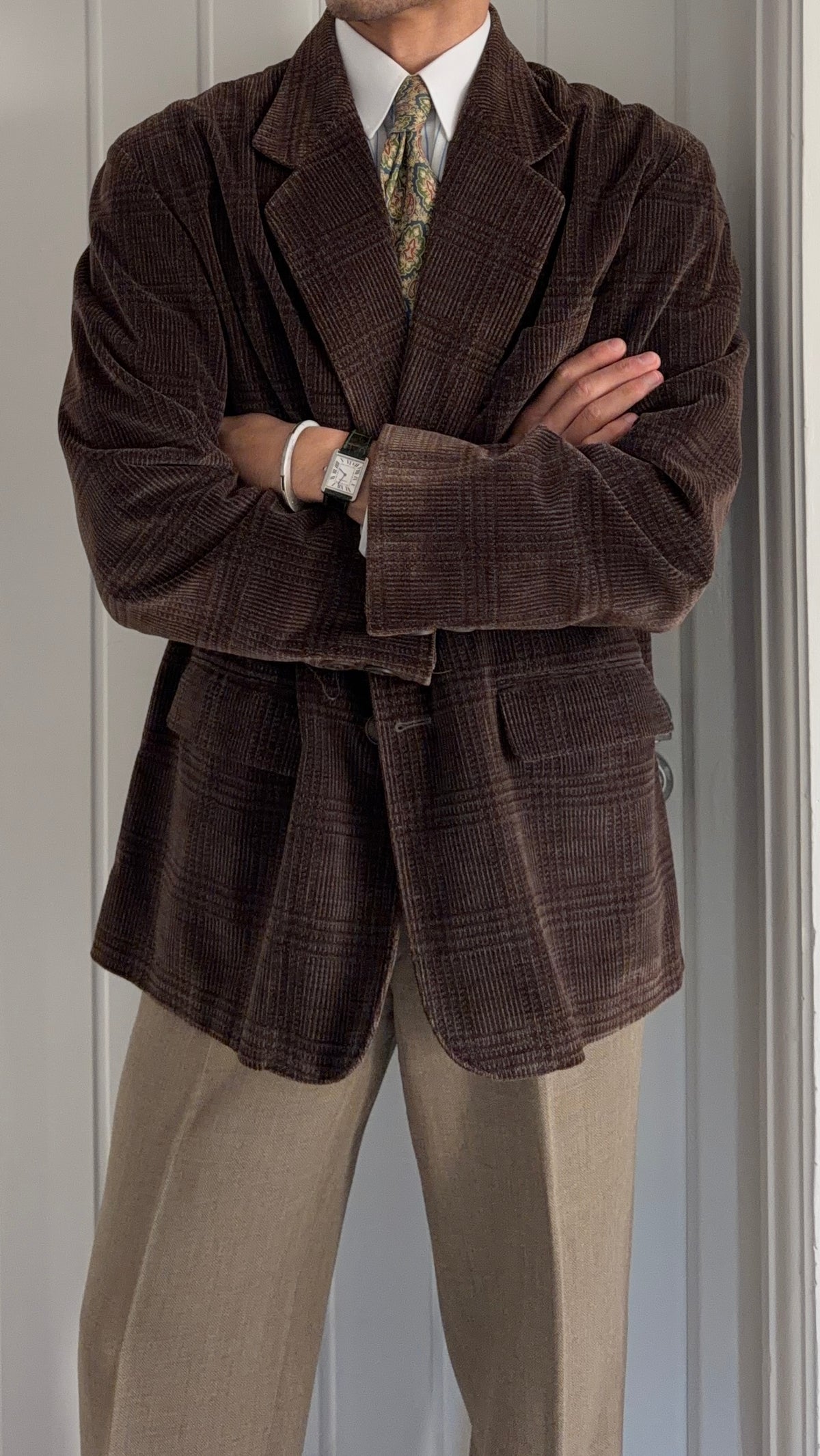 Giorgio Armani 1980s 2B Cotton Corduroy Sport Jacket Blazer Brown - Size M