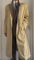 Giorgio Armani 1990s Black Label Textured Padded Balmacaan Overcoat - Size L